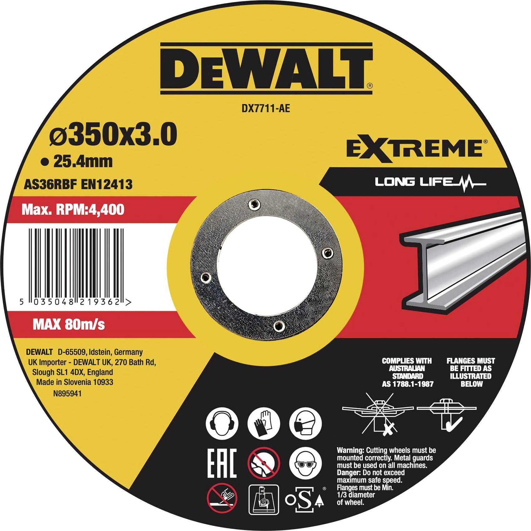 DEWALT DX7711-AE Trennscheibe 350mm 1 St. Metall, Edelstahl, Eisen