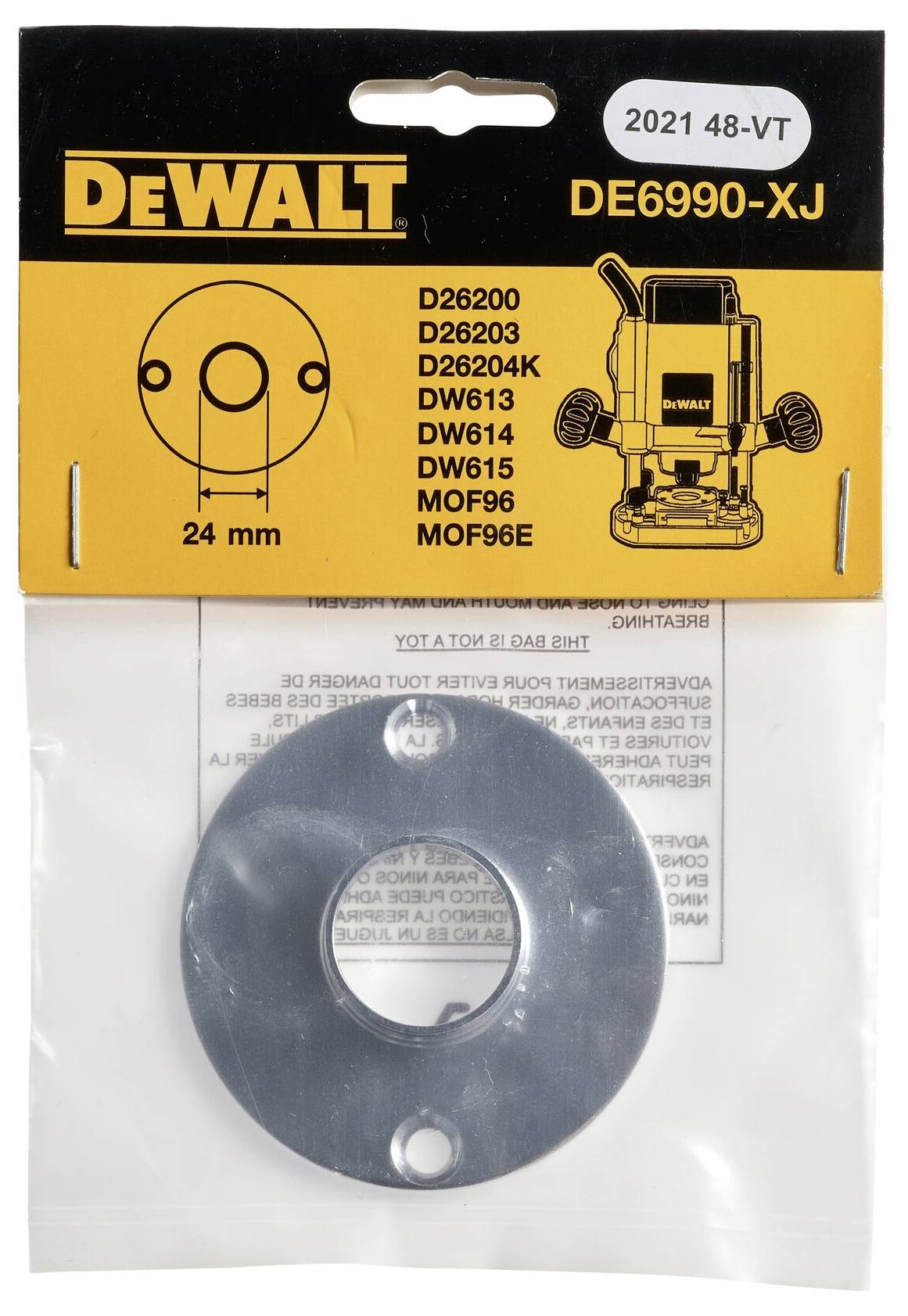 DEWALT Fuehrungshuelse, 24mm fuer DW615 DE6990-XJ