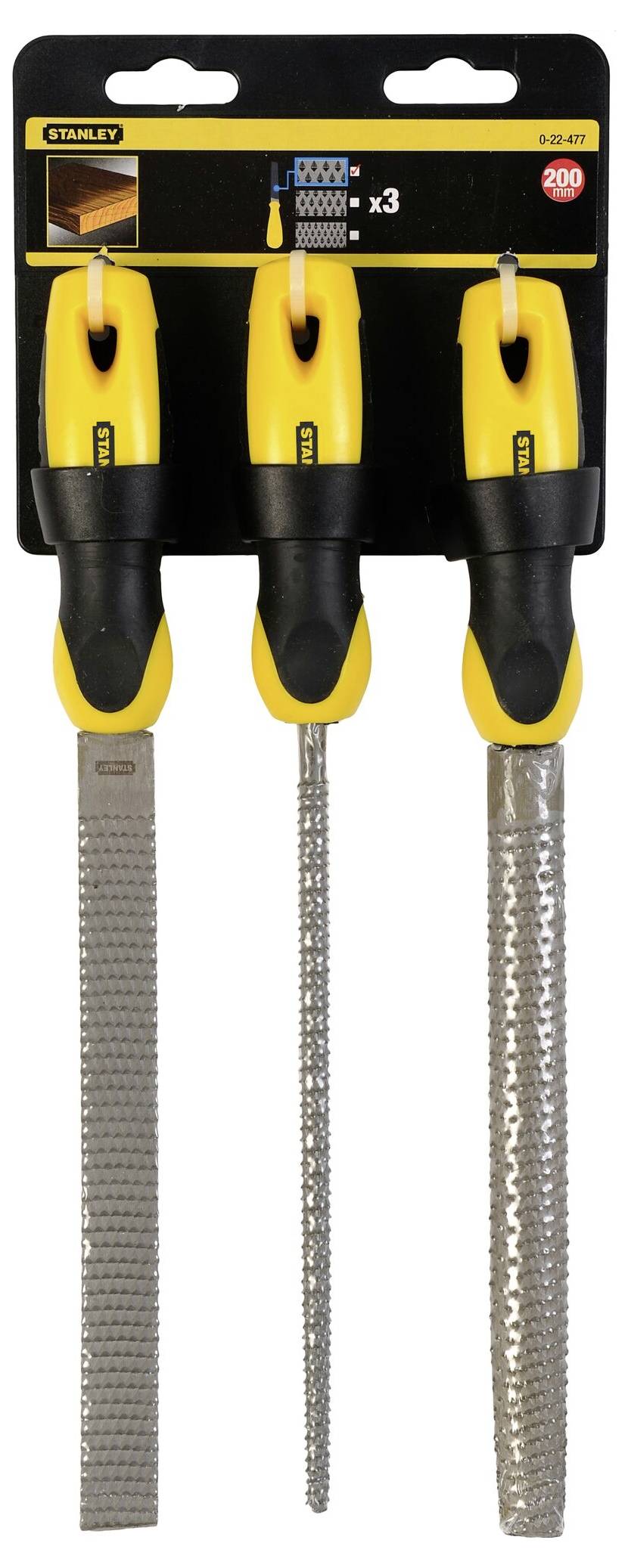 STANLEY 0-22-477 Raspel-Satz, Hieb 1, 200mm 3-tlg 3St.