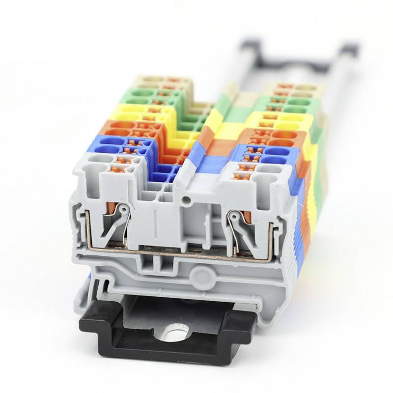 TRU COMPONENTS TC-JPT2.5 Grey Durchgangsklemme 5.2mm Schnellanschluss Polzahl: 2 0.2mm² 2.5mm² Grau