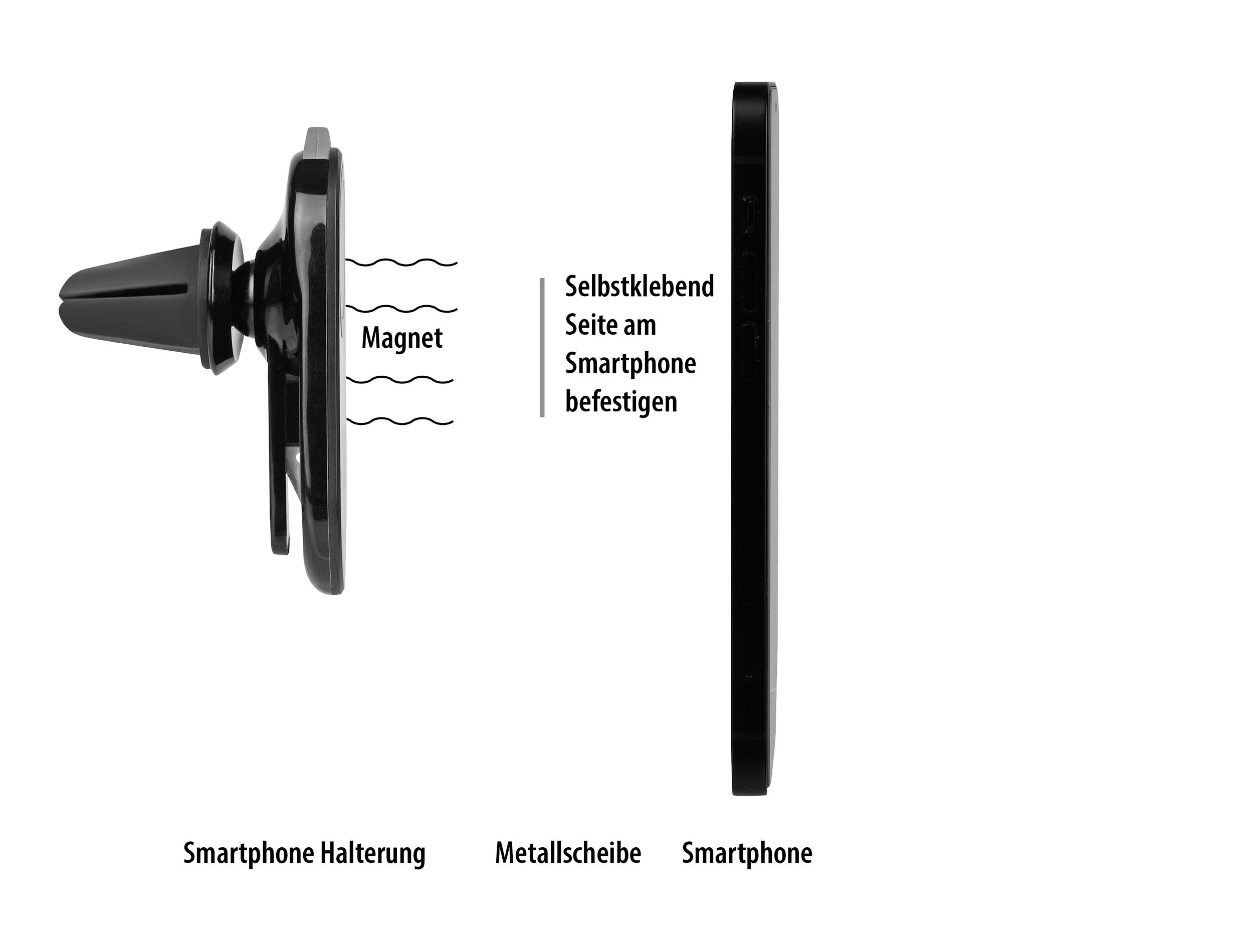 Eufab Nothammer und Gurtschneider Lüftungsgitter Handy-Kfz-Halterung
