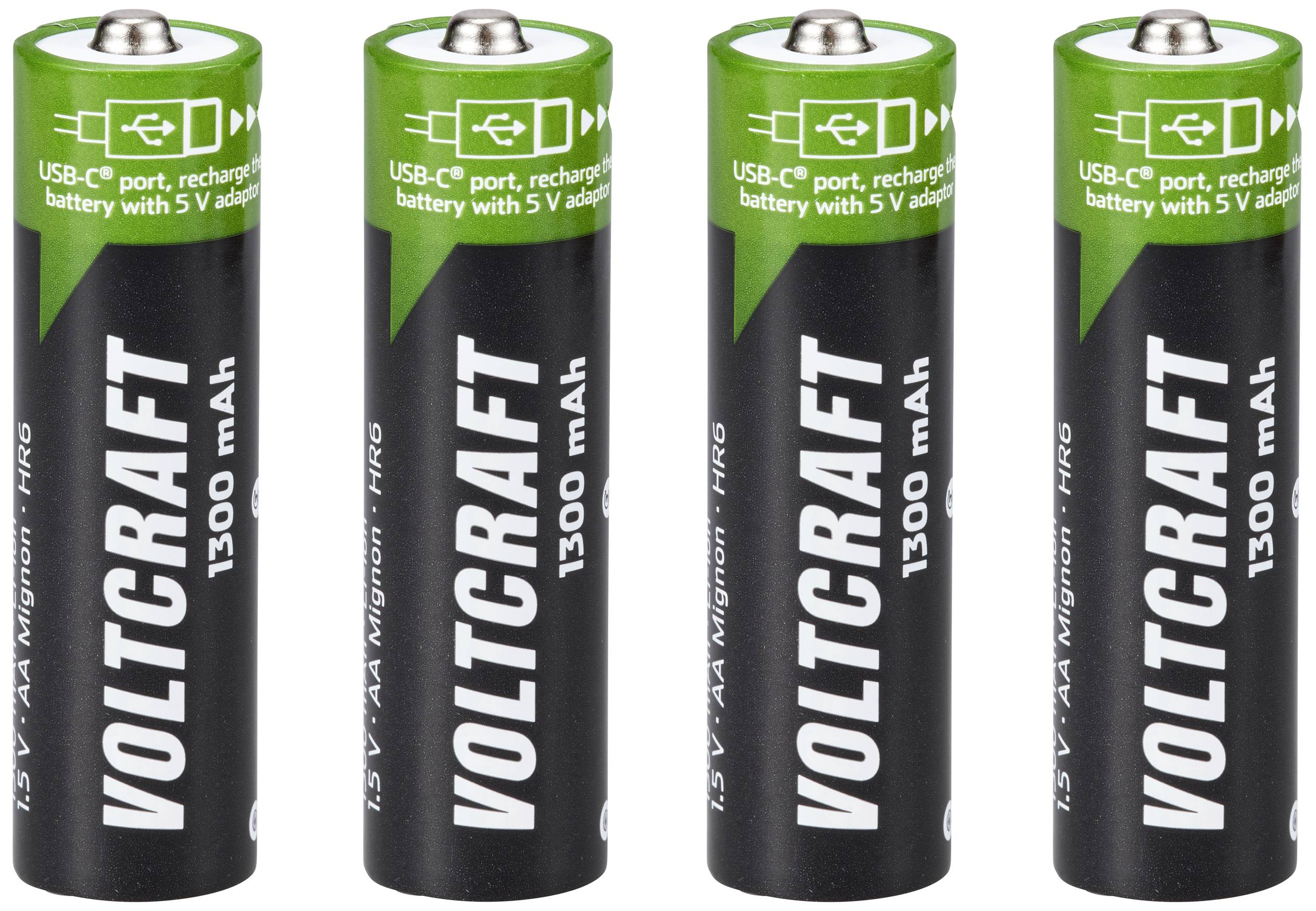 VOLTCRAFT VC-AA1300USB USB-C® Akku Li-Ion 1300 mAh 1.5 V 4 St.