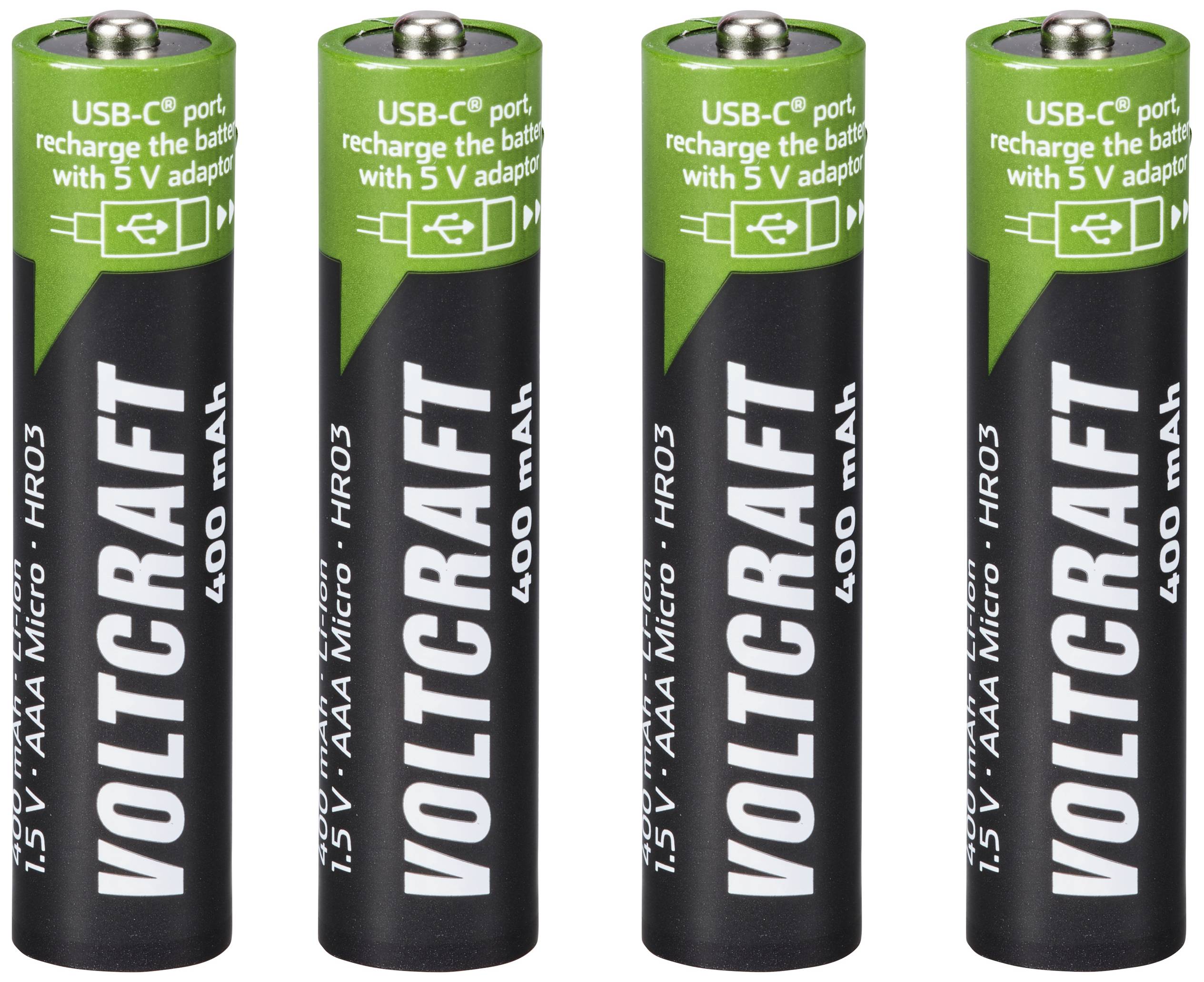 VOLTCRAFT VC-AAA400USB USB-C® Akku Li-Ion 400 mAh 1.5 V 4 St.
