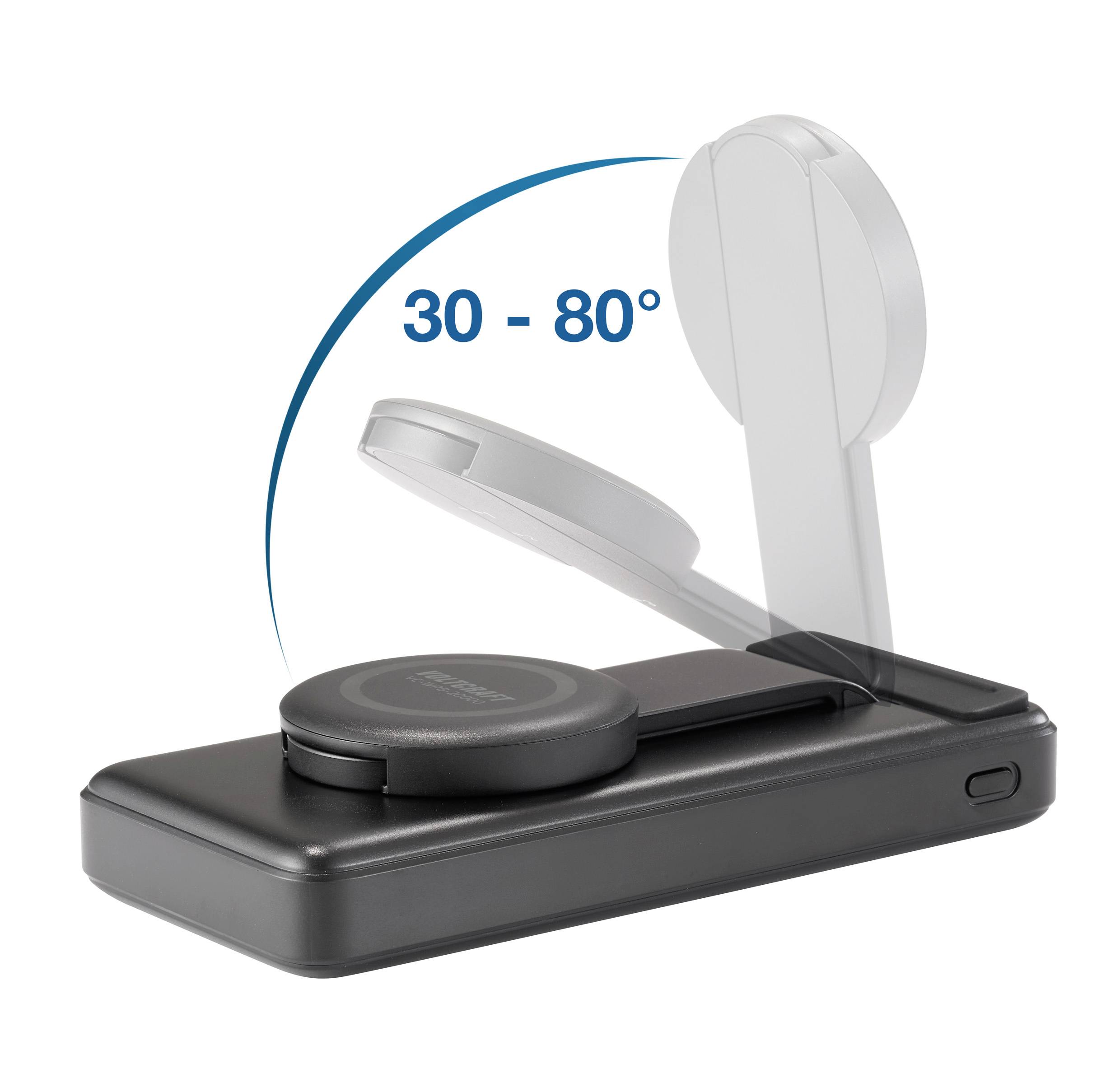 VOLTCRAFT VC-WPB-20000 Wireless Powerbank 20000 mAh Qi Wireless Charging, USB PD Li-Ion Schwarz Statusanzeige