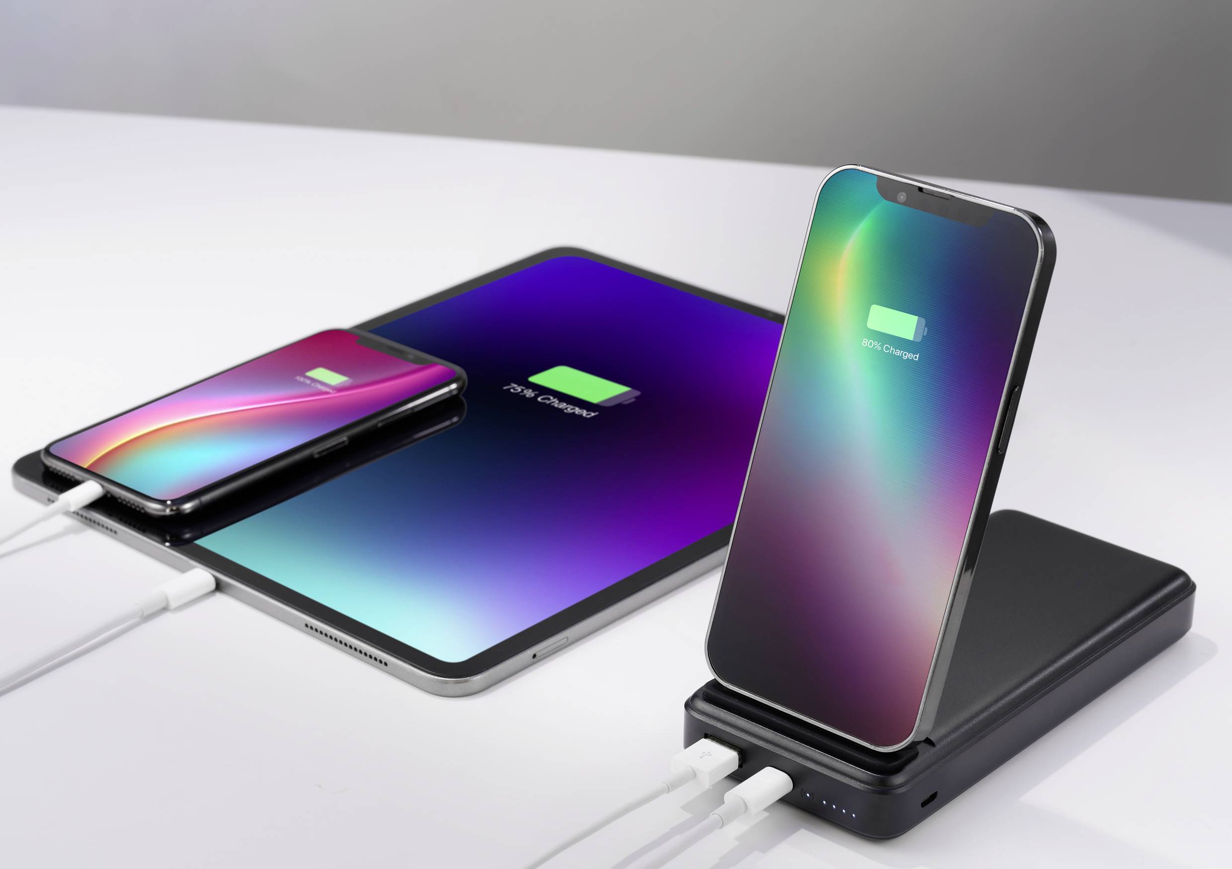 VOLTCRAFT VC-WPB-20000 Wireless Powerbank 20000 mAh Qi Wireless Charging, USB PD Li-Ion Schwarz Statusanzeige