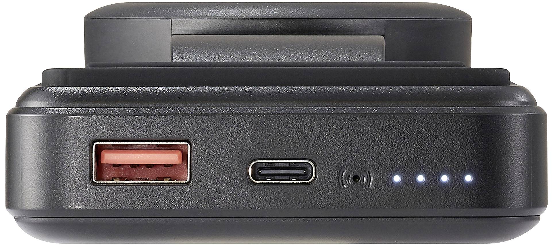 VOLTCRAFT VC-WPB-20000 Wireless Powerbank 20000 mAh Qi Wireless Charging, USB PD Li-Ion Schwarz Statusanzeige