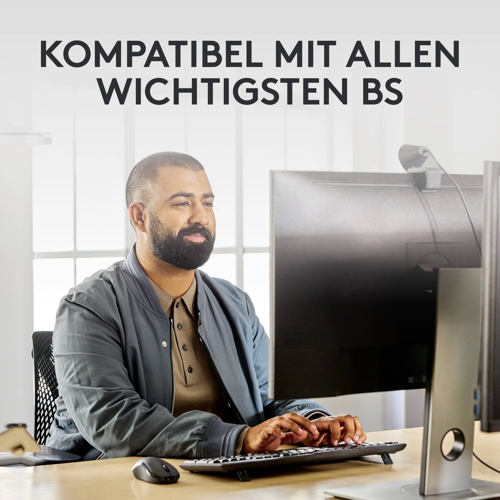 Logitech MK370 Combo for Business Bluetooth® Tastatur, Maus-Set Spritzwassergeschützt, Geräuscharme Tasten Deutsch, QWERTZ Schwarz