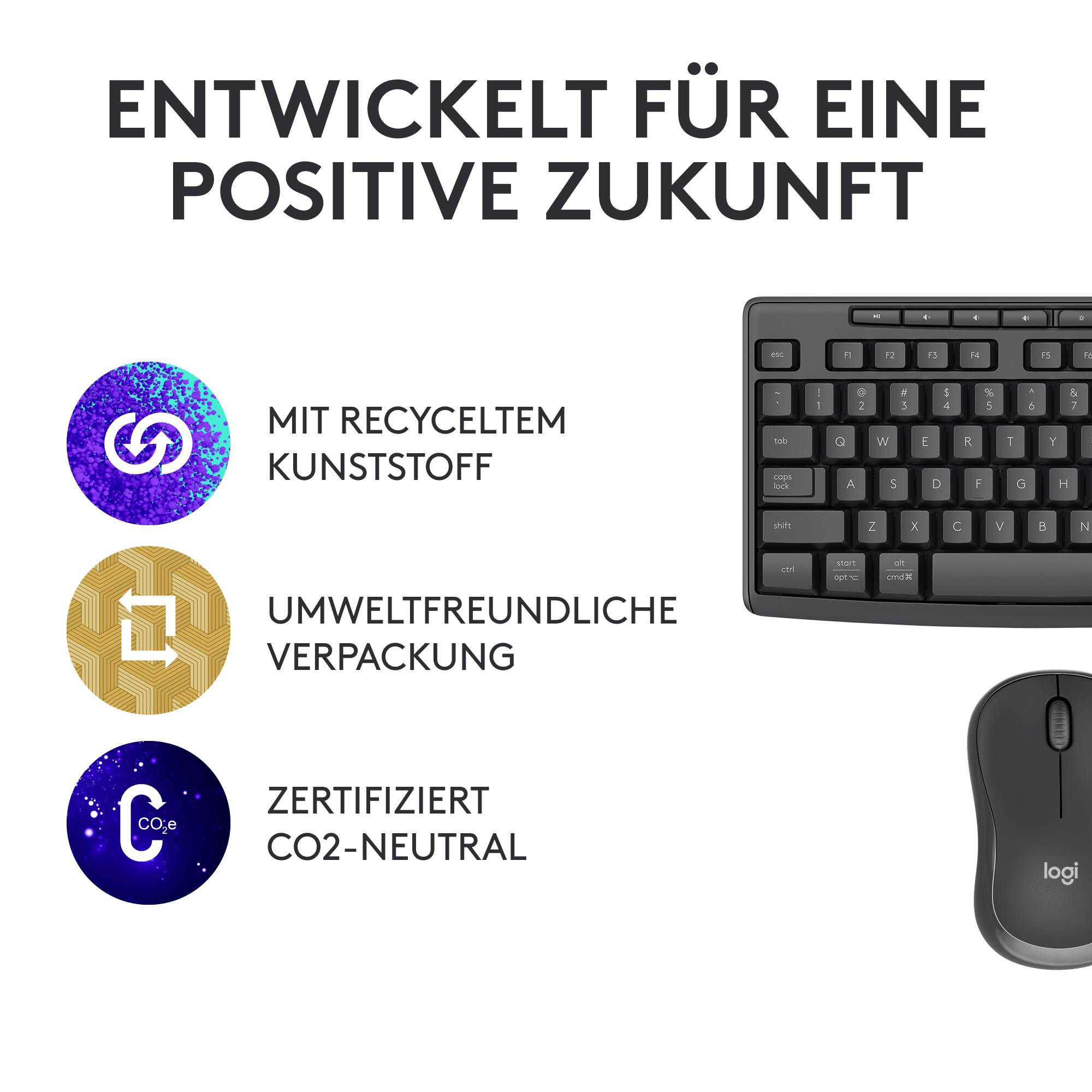Logitech MK370 Combo for Business Bluetooth® Tastatur, Maus-Set Spritzwassergeschützt, Geräuscharme Tasten Deutsch, QWERTZ Schwarz
