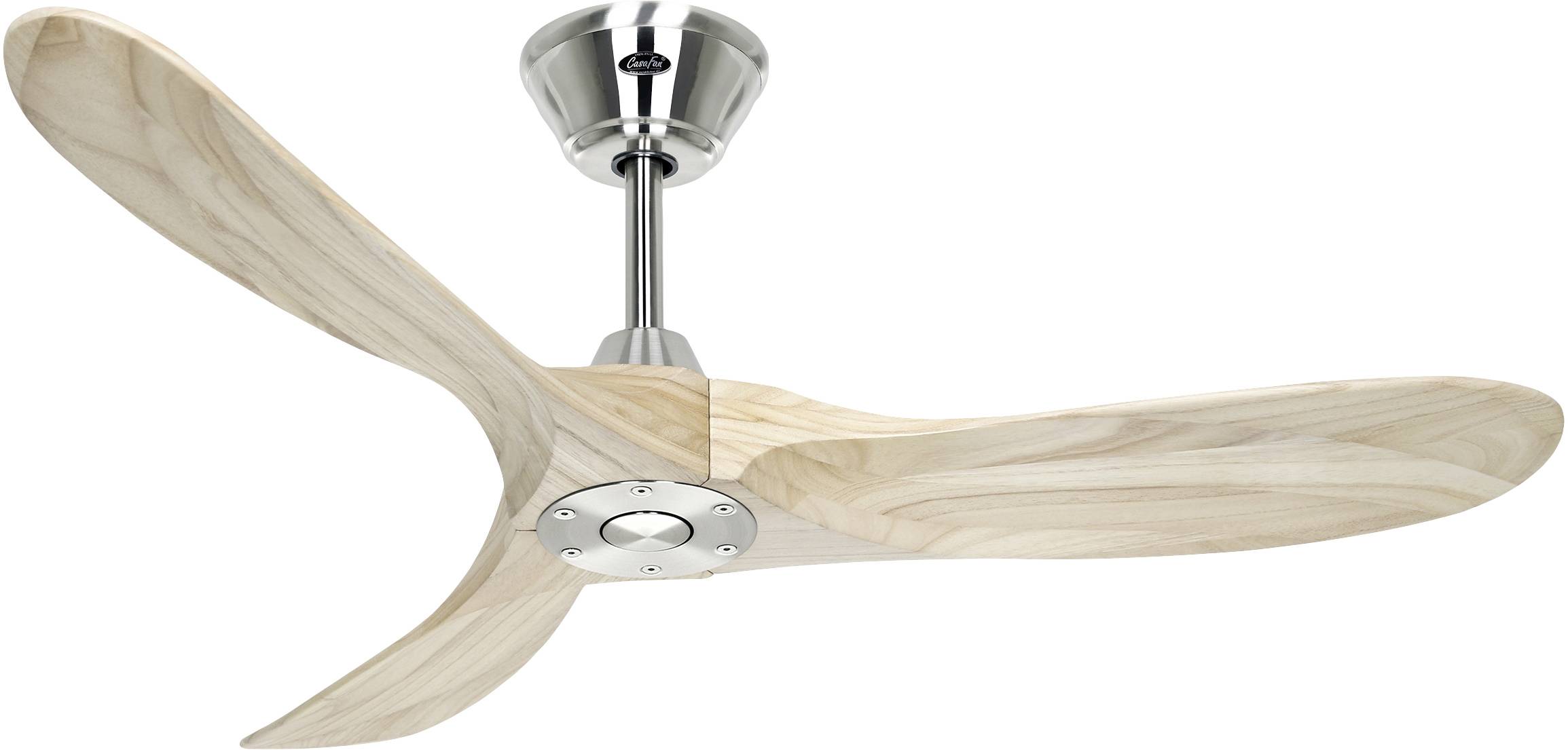 CasaFan ECO GENUINO 122 BN-NT Deckenventilator 11.3W (Ø x H) 1220mm x 280mm Chrom mit Fernbedienung, Winterbetrieb