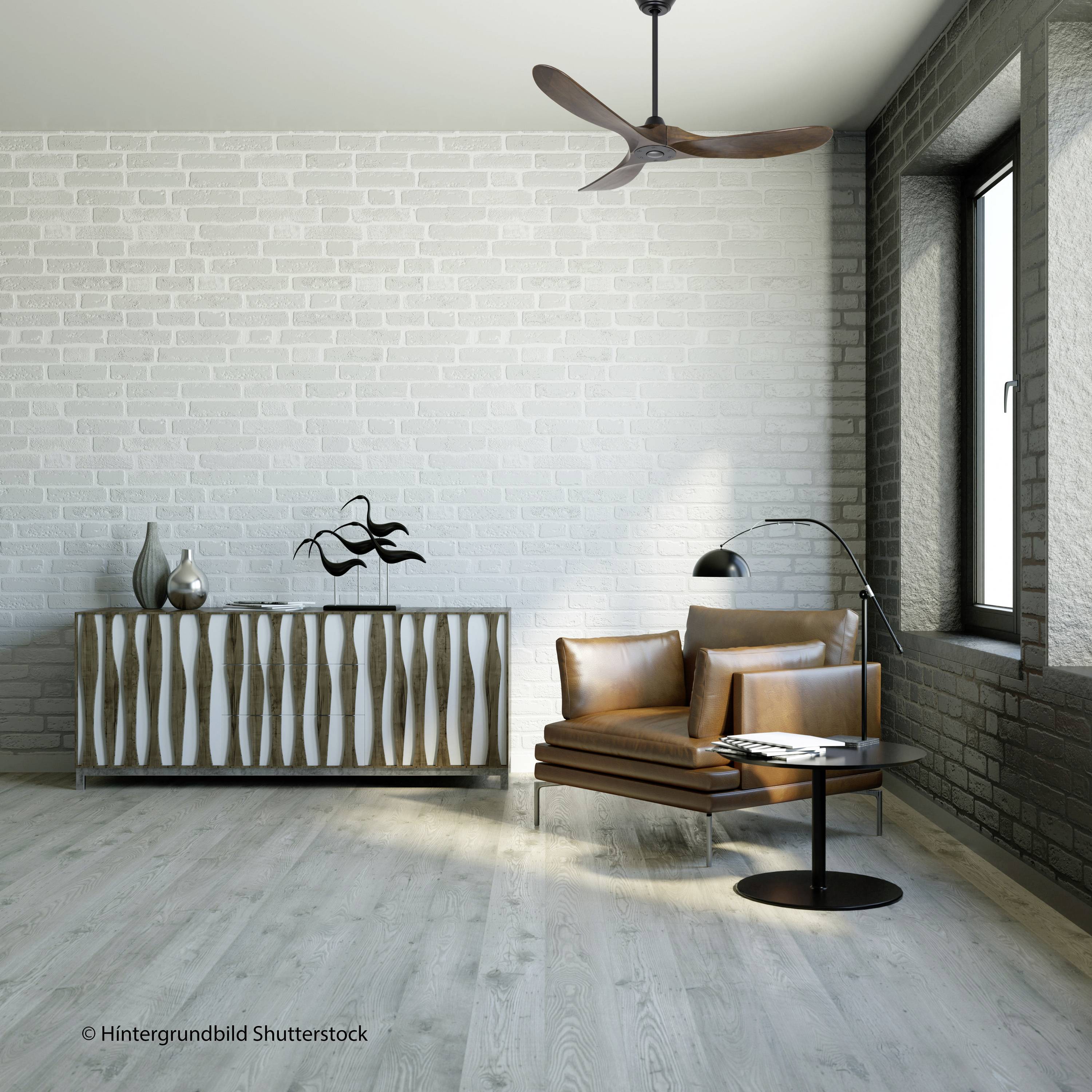 CasaFan ECO GENUINO 122 MS-NB Deckenventilator 11.3W (Ø x H) 1220mm x 280mm Schwarz (matt) mit Fernbedienung, Winterbetrieb