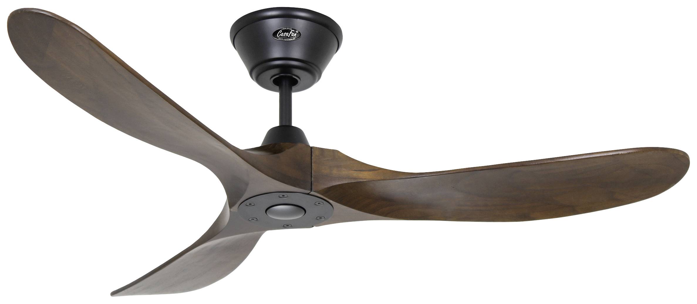 CasaFan ECO GENUINO 122 MS-NB Deckenventilator 11.3W (Ø x H) 1220mm x 280mm Schwarz (matt) mit Fernbedienung, Winterbetrieb