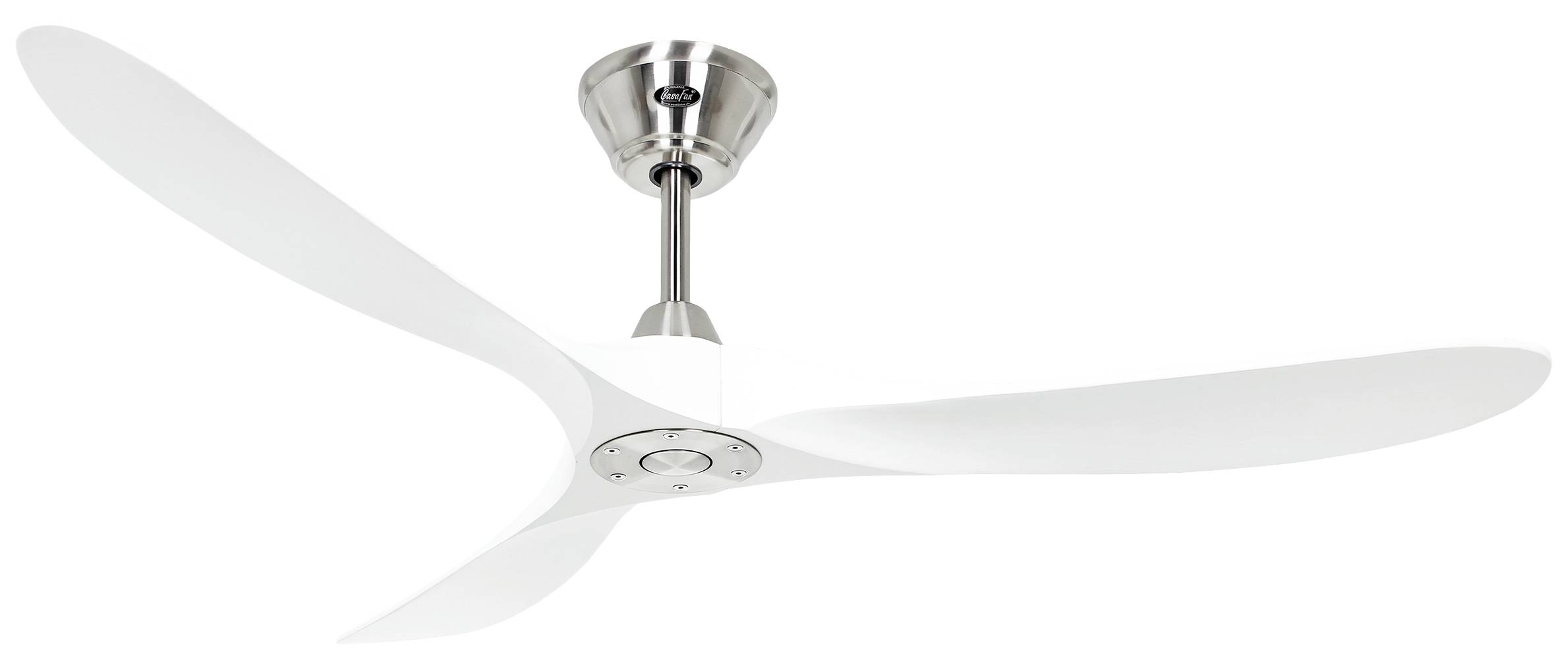 CasaFan ECO GENUINO 152 BN-MW Deckenventilator 16.6W (Ø x H) 1520mm x 285mm Chrom mit Fernbedienung, Winterbetrieb