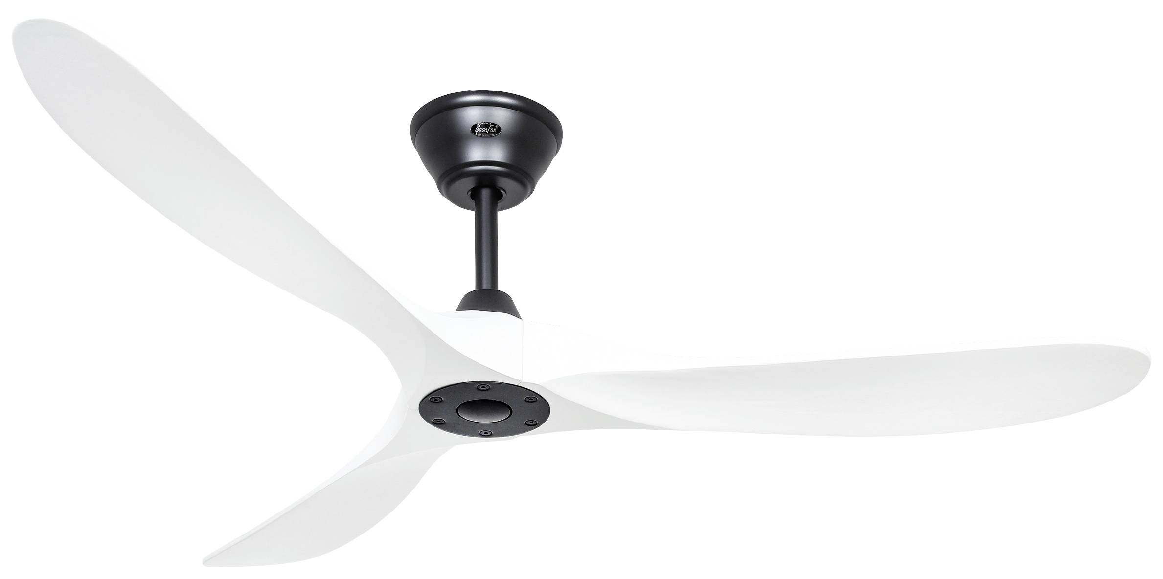 CasaFan ECO GENUINO 152 MS-MW Deckenventilator 16.6W (Ø x H) 1520mm x 285mm Schwarz (matt) mit Fernbedienung, Winterbetrieb