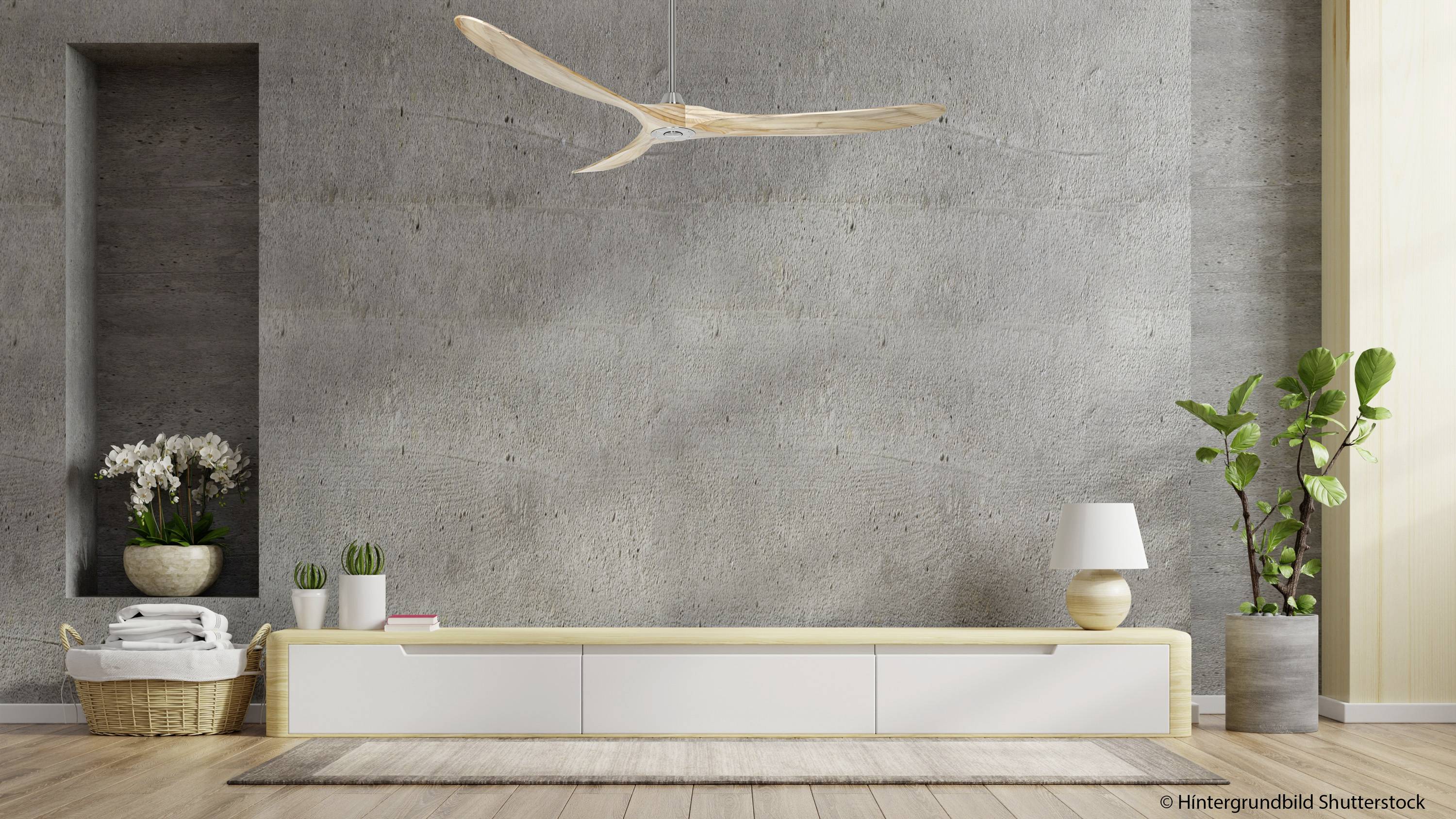 CasaFan ECO GENUINO 180 BN-NT Deckenventilator 30W (Ø x H) 1800mm x 290mm Chrom mit Fernbedienung, Winterbetrieb