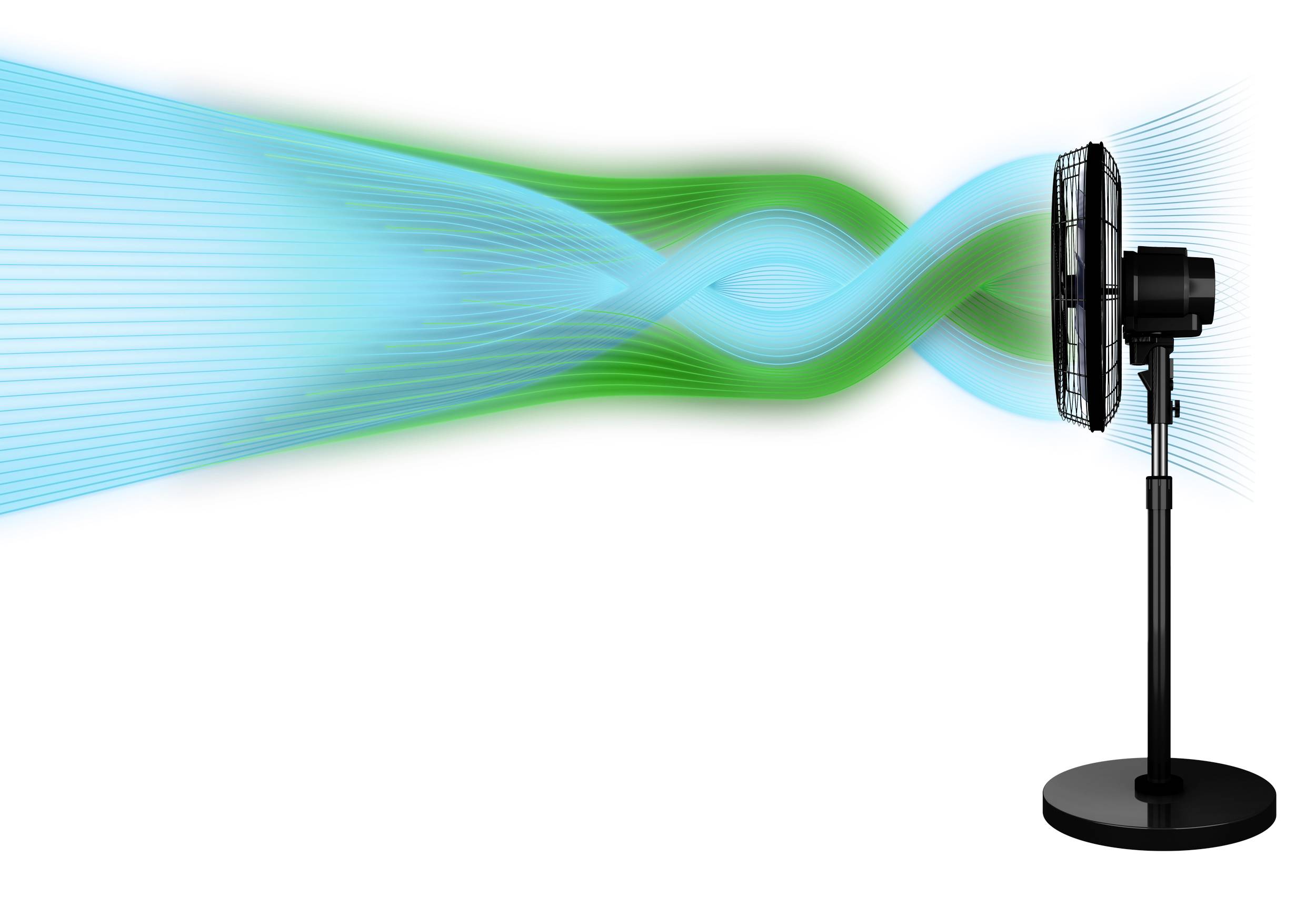 CasaFan AIROS ECO SILENT SW Standventilator 90W (L x B x H) 295 x 514 x 1350mm Schwarz mit Fernbedienung, Timer, Oszillierend