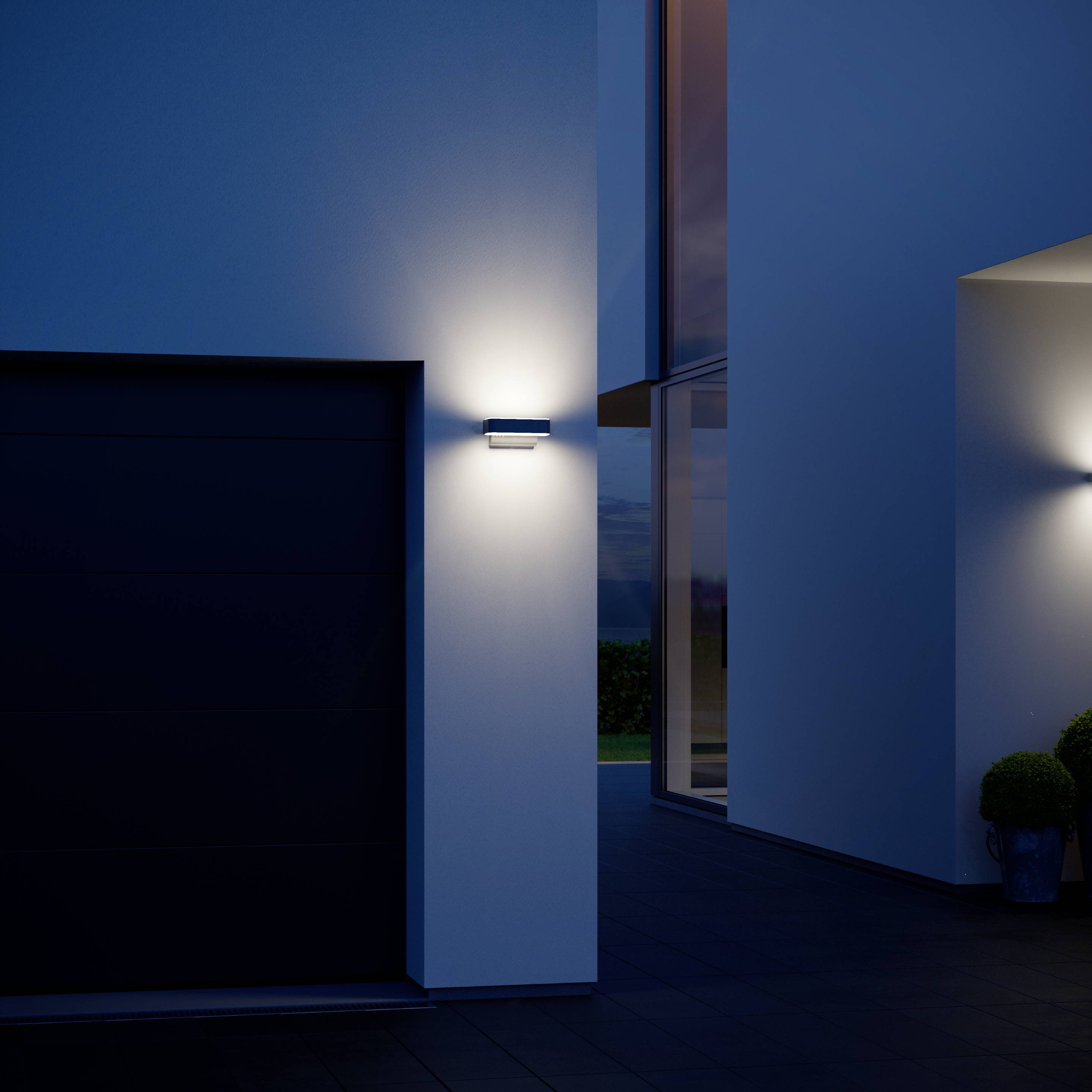 Steinel Sensor-LED-Außenleuchte L 810 SC silber 087562 LED-Außenwandleuchte mit Bewegungsmelder LED fest eingebaut 9.8W LED Silber