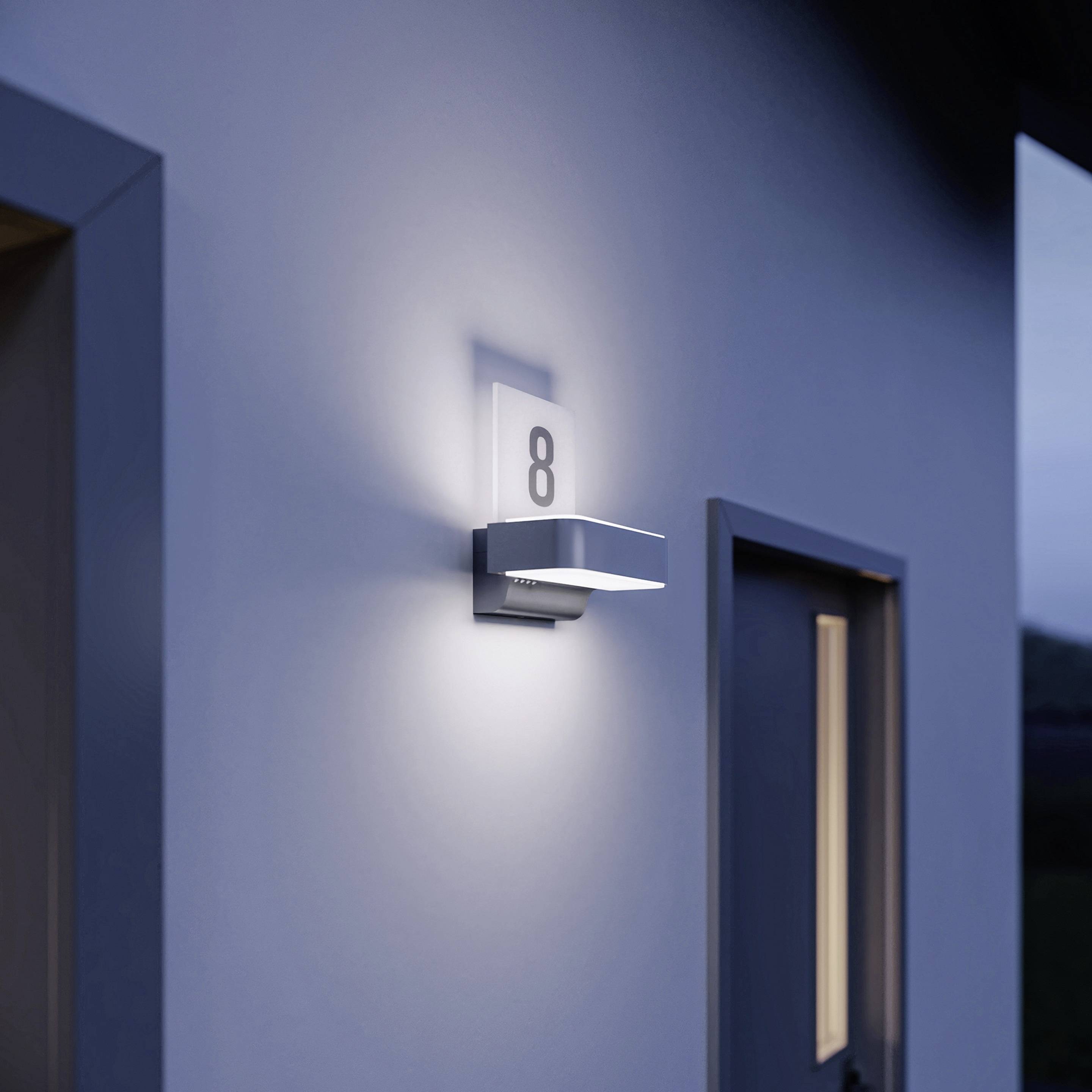 Steinel L 820 SC SI Up- & Downlight House number 087579 LED-Außenwandleuchte mit Bewegungsmelder, LED-Hausnummernleuchte mit