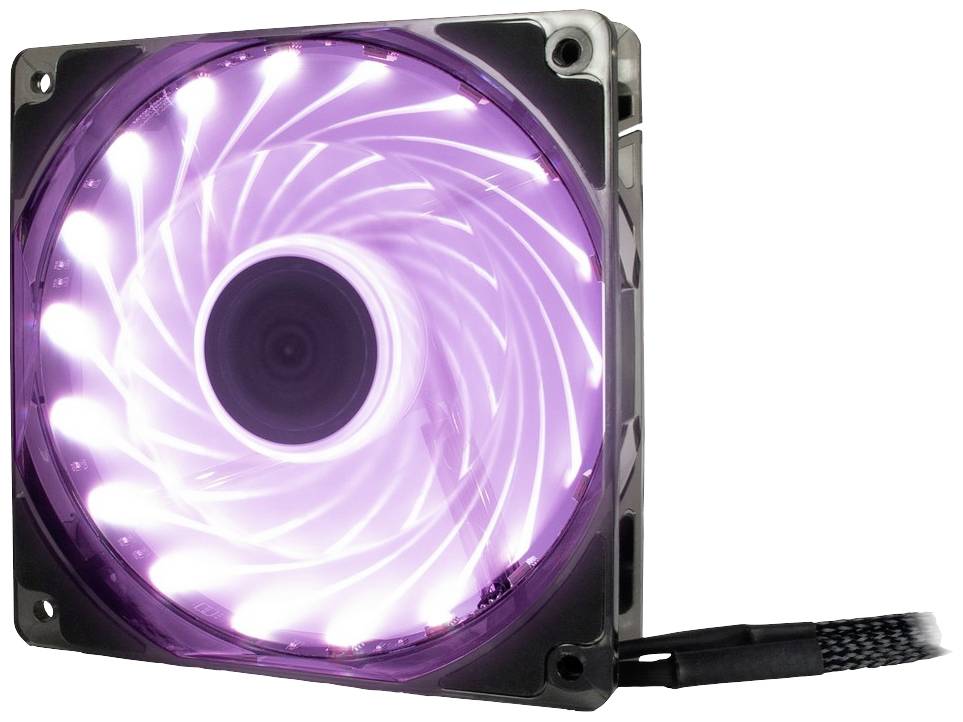 Inter-Tech L12025 PC-Gehäuse-Lüfter RGB (B x H x T) 120 x 120 x 25mm inkl. RGB-Beleuchtungssteuerung