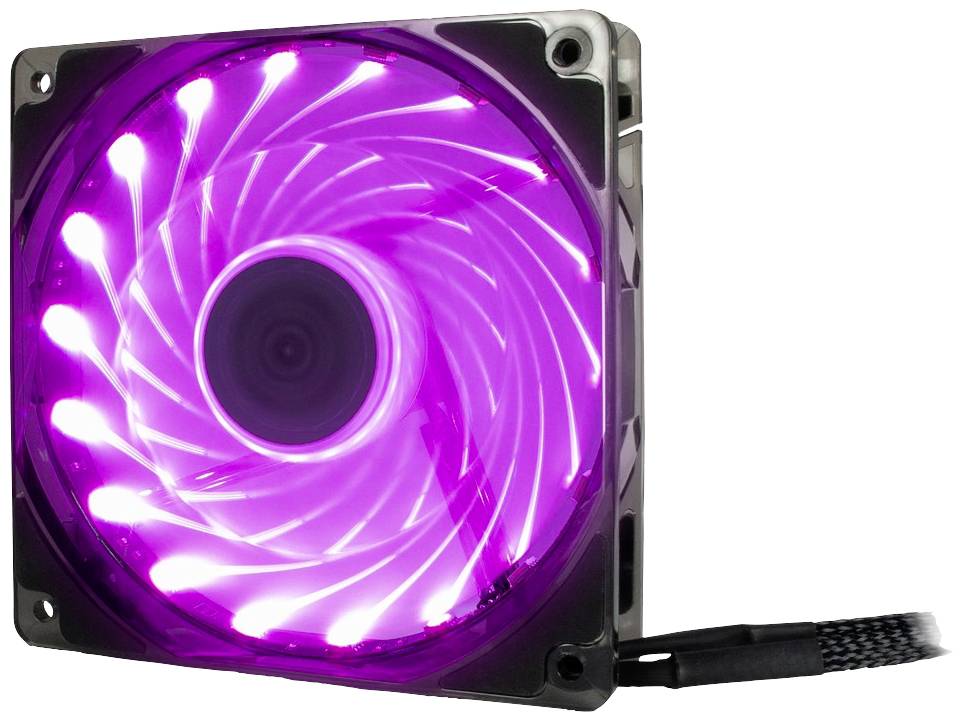 Inter-Tech L12025 PC-Gehäuse-Lüfter RGB (B x H x T) 120 x 120 x 25mm inkl. RGB-Beleuchtungssteuerung