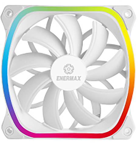 Enermax SquA RGB White PC-Gehäuse-Lüfter Weiß (B x H x T) 120 x 120 x 26 mm inkl. LED-Beleuchtung