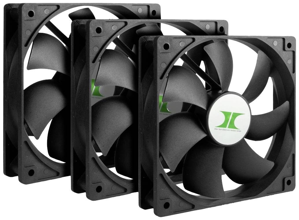 Inter-Tech 88887289 PC-Gehäuse-Lüfter Schwarz (B x H x T) 120 x 25 x 120mm