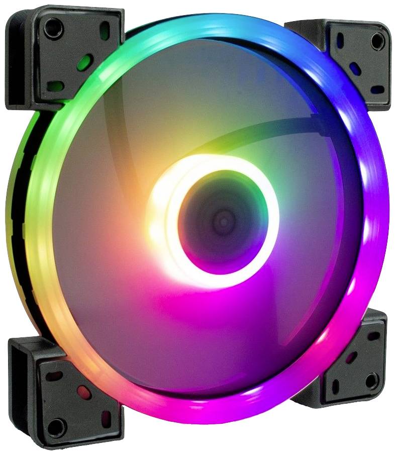 Inter-Tech Argus RS14 PC-Gehäuse-Lüfter Schwarz (B x H x T) 140 x 140 x 25mm inkl. Fernbedienung, inkl. LED-Beleuchtung