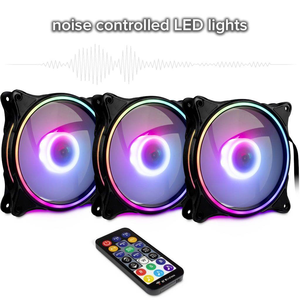 Inter-Tech Argus RS08 PC-Gehäuse-Lüfter Schwarz (B x H x T) 120 x 120 x 25mm inkl. Fernbedienung, inkl. LED-Beleuchtung