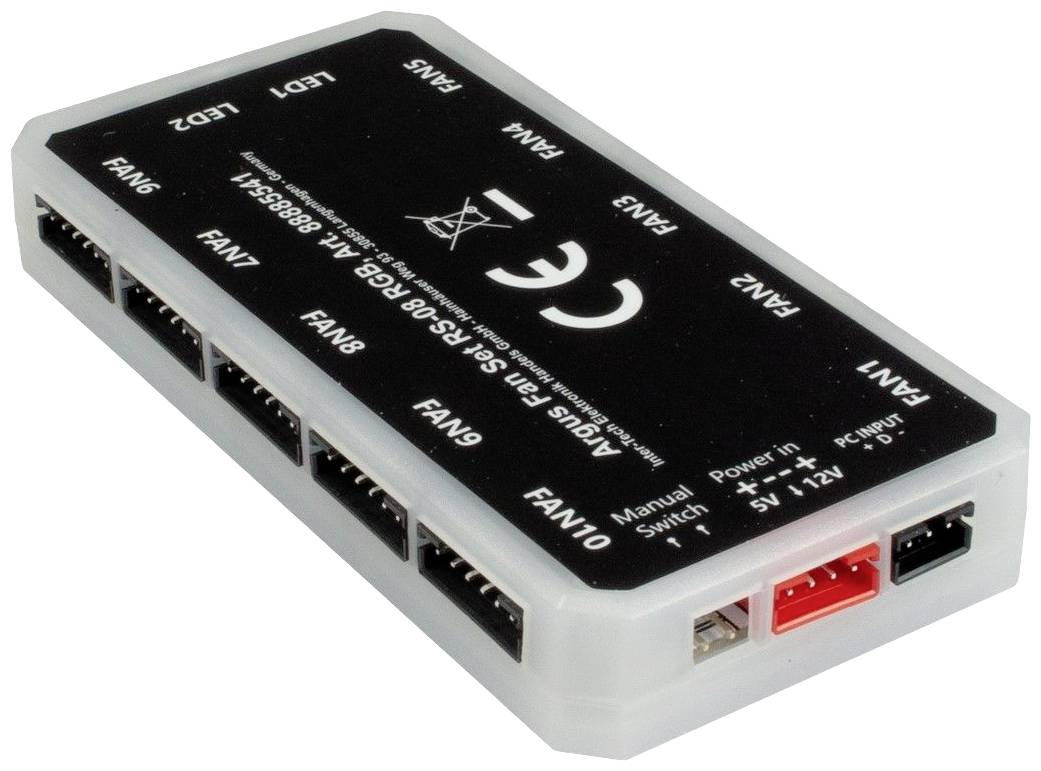 Inter-Tech Argus RS08 PC-Gehäuse-Lüfter Schwarz (B x H x T) 120 x 120 x 25mm inkl. Fernbedienung, inkl. LED-Beleuchtung