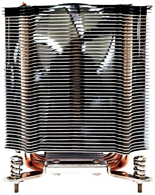 Luftkühler mit mehreren Aluminiumlamellen und Kupferrohren, verwendet zur Kühlung von Prozessoren in Computern.