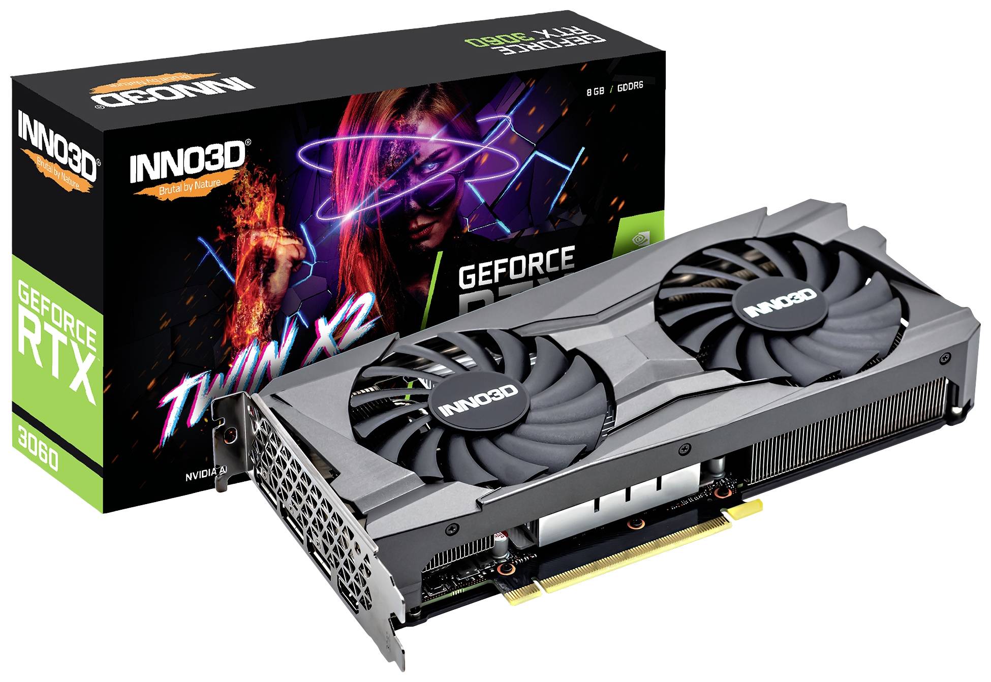 Inno 3D Grafikkarte Nvidia GeForce RTX 3060 Twin X2 8 GB GDDR6-RAM PCIe x16 DisplayPort, HDMI® Übertaktet / Overclocked
