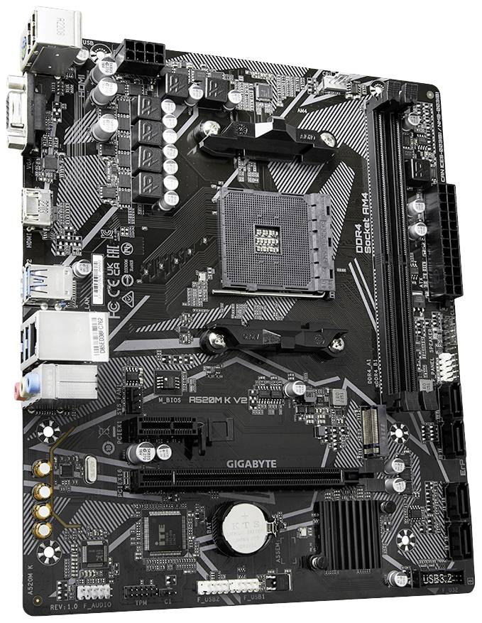 Gigabyte A520M K V2 Mainboard Sockel (PC) AMD® AM4 Formfaktor (Details) Micro-ATX Mainboard-Chipsatz AMD® A520