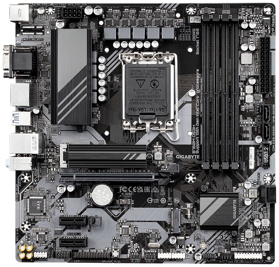 Gigabyte B760M DS3H Mainboard Sockel (PC) Intel® LGA 1700 Formfaktor (Details) Micro-ATX Mainboard-Chipsatz Intel® B760