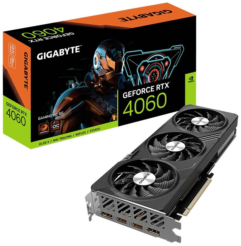 Gigabyte Grafikkarte Nvidia GeForce RTX 4060 Gaming Overclocked 8 GB GDDR6-RAM PCIe x16 DisplayPort, HDMI® Übertaktet / Overclocked