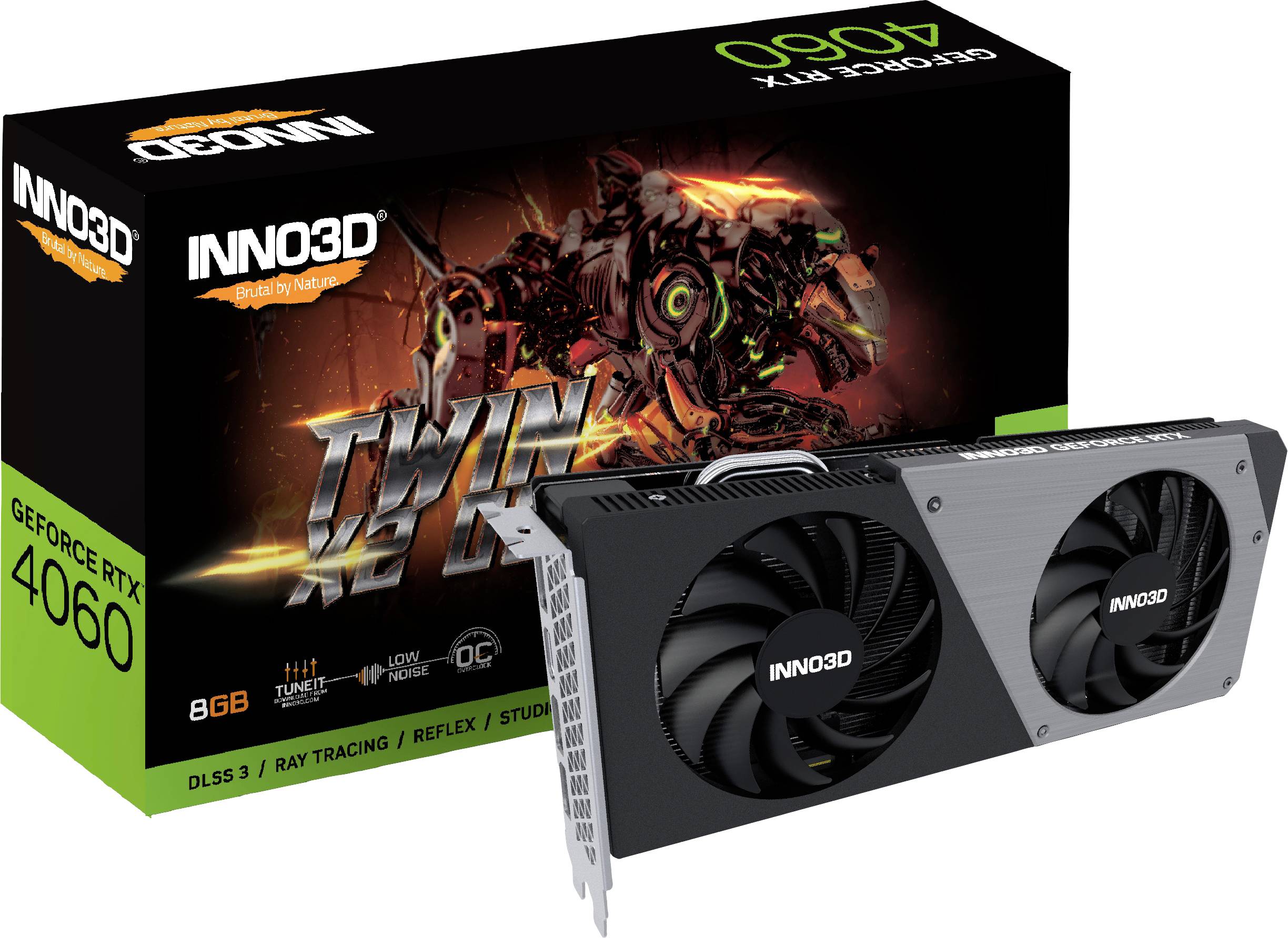 Inno 3D Grafikkarte Nvidia GeForce RTX 4060 Twin X2 8 GB GDDR6-RAM PCIe x8 DisplayPort, HDMI® Übertaktet / Overclocked