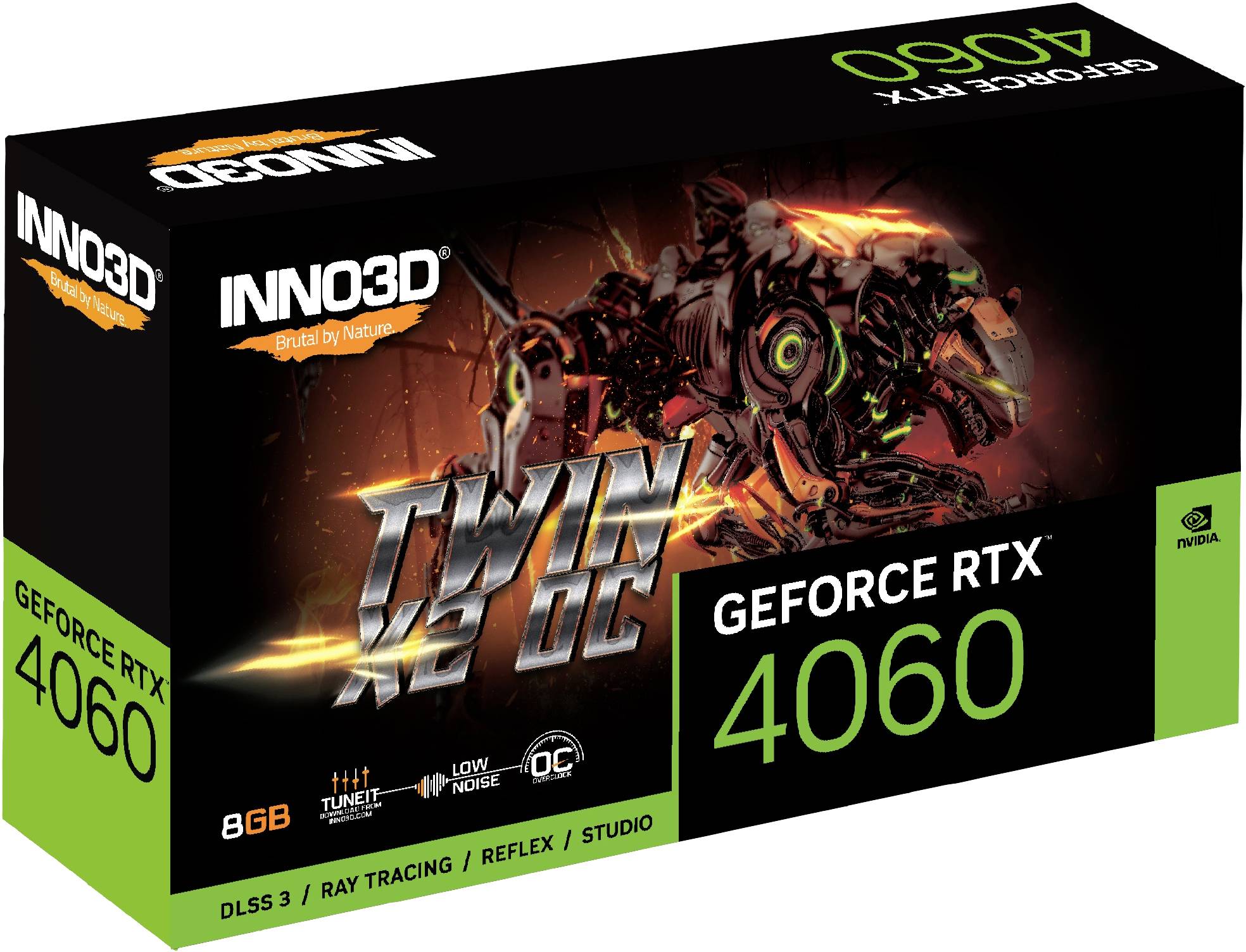 Inno 3D Grafikkarte Nvidia GeForce RTX 4060 Twin X2 8 GB GDDR6-RAM PCIe x8 DisplayPort, HDMI® Übertaktet / Overclocked
