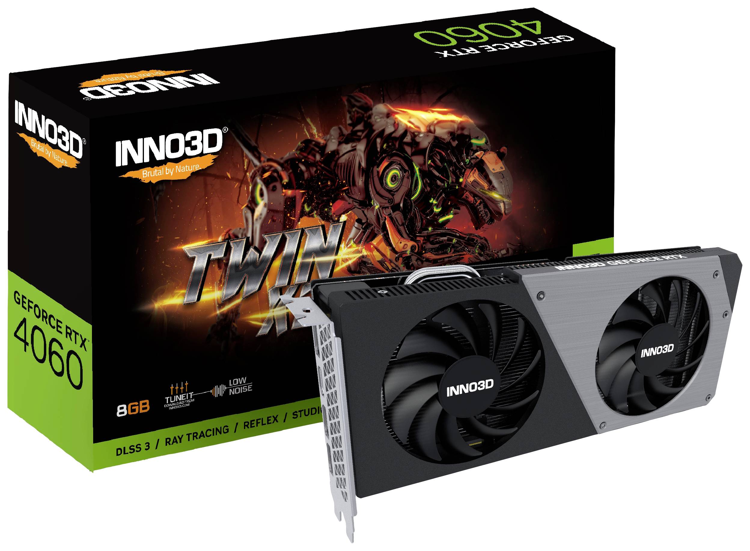 Inno 3D Grafikkarte Nvidia GeForce RTX 4060 Twin X2 8 GB GDDR6-RAM PCIe x8 DisplayPort, HDMI®