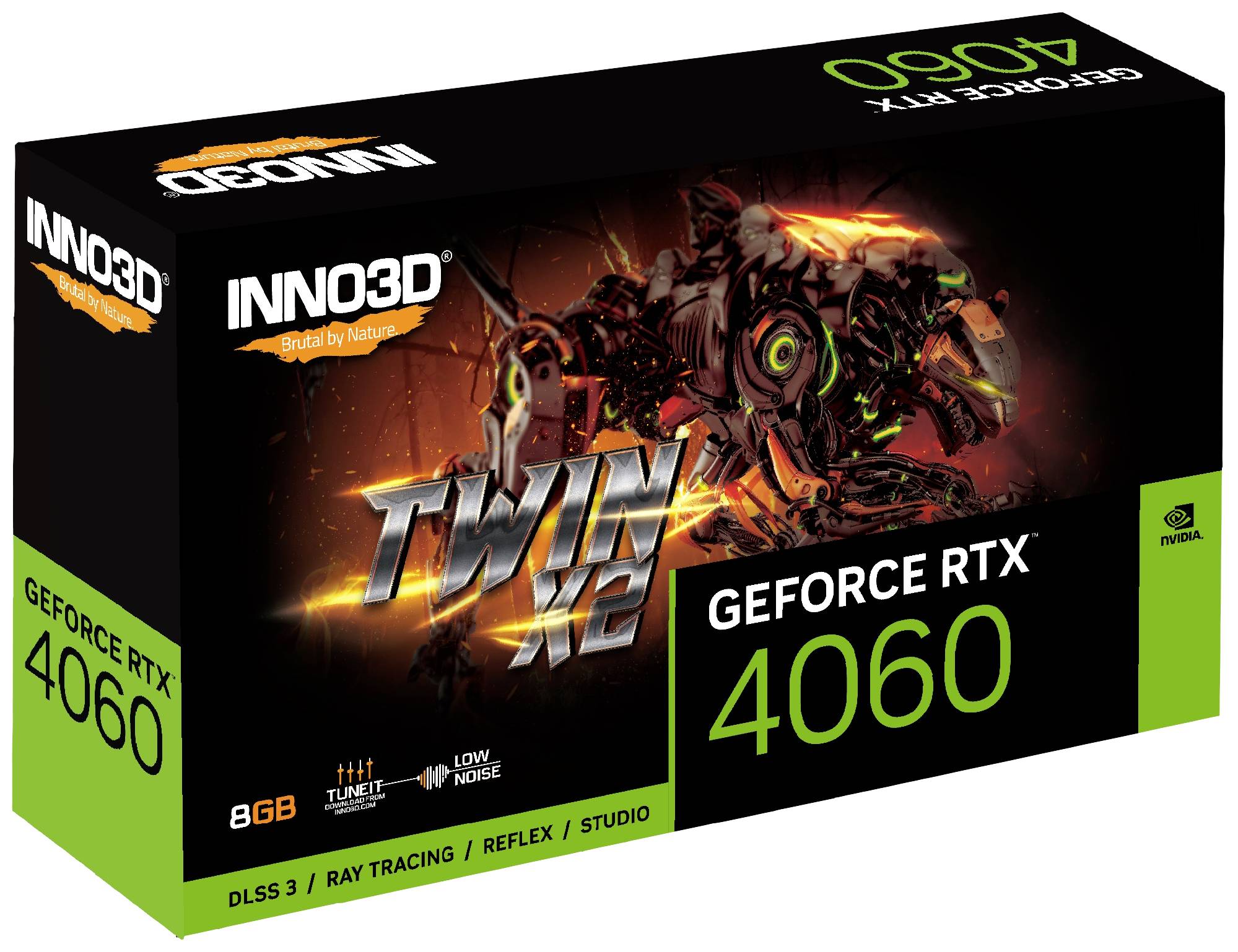 Inno 3D Grafikkarte Nvidia GeForce RTX 4060 Twin X2 8 GB GDDR6-RAM PCIe x8 DisplayPort, HDMI®