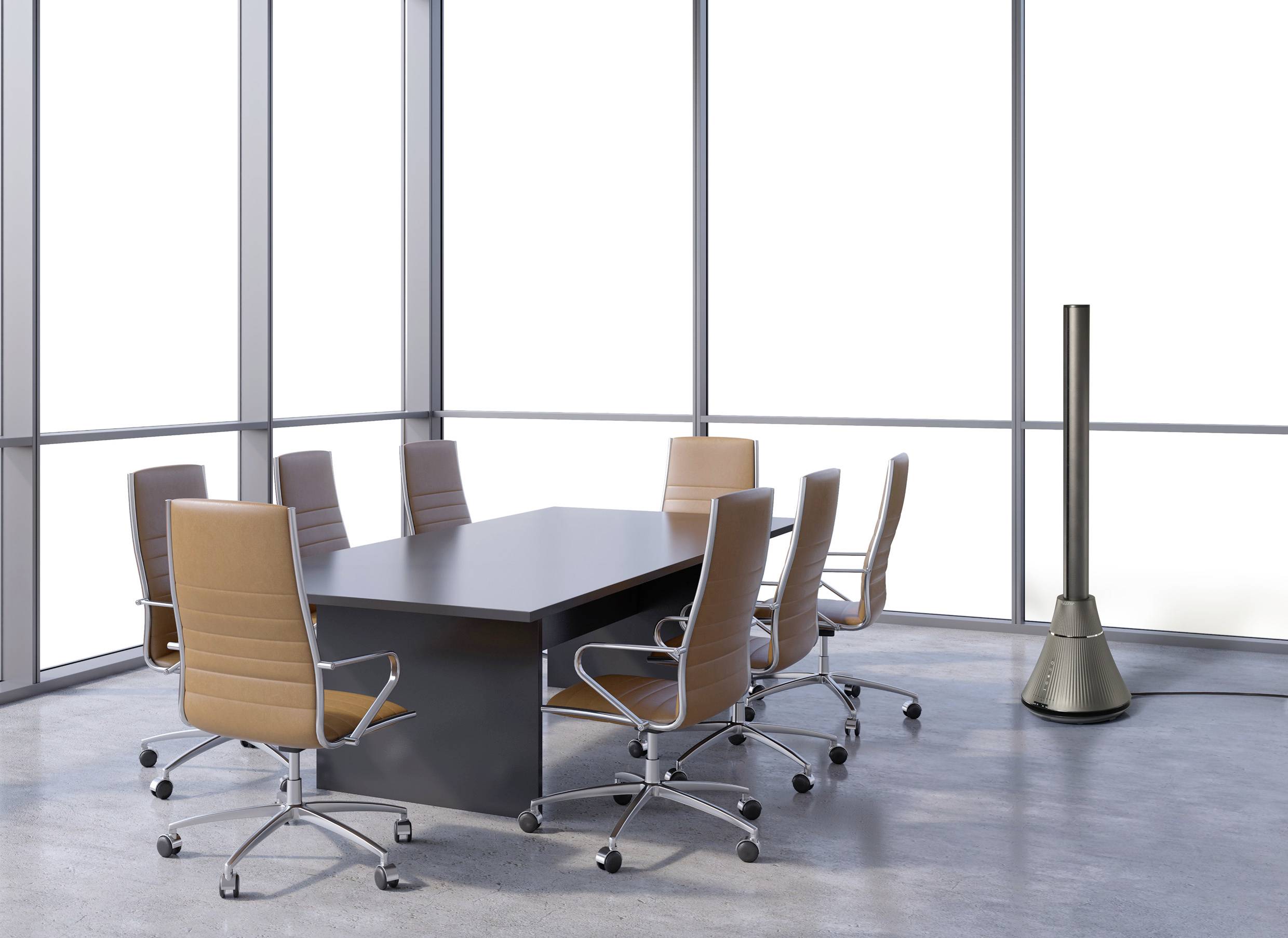 Sygonix Bodenventilator 30 W, 1800 W (Ø x H) 6 cm x 98.3 cm Schwarz mit Fernbedienung, mit Heizfunktion, LED-Kontrollleuchte, Oszillierend, Timer