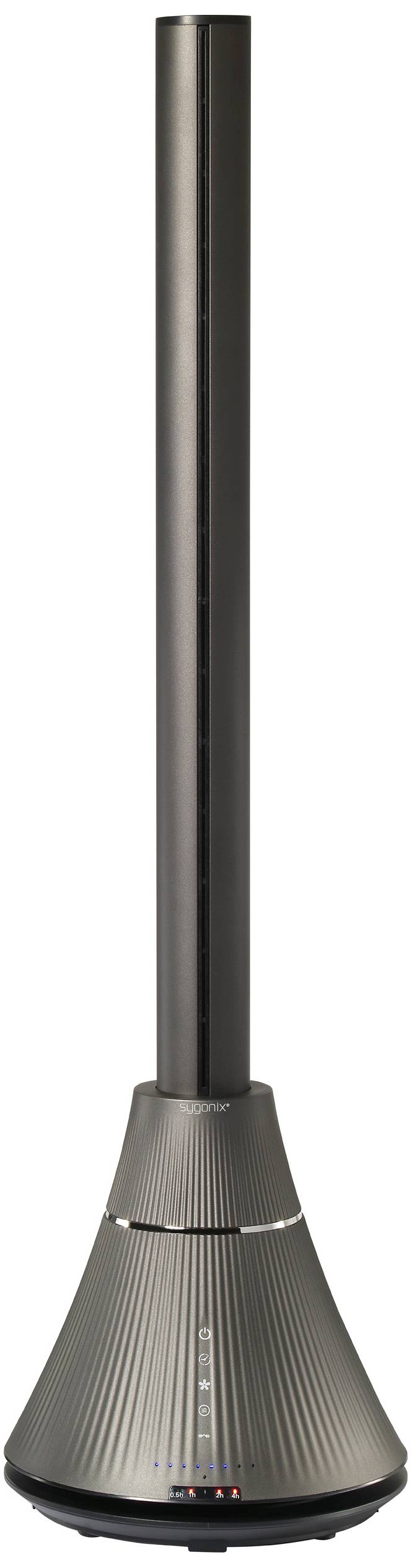 Sygonix Bodenventilator 30 W, 1800 W (Ø x H) 6 cm x 98.3 cm Schwarz mit Fernbedienung, mit Heizfunktion, LED-Kontrollleuchte, Oszillierend, Timer