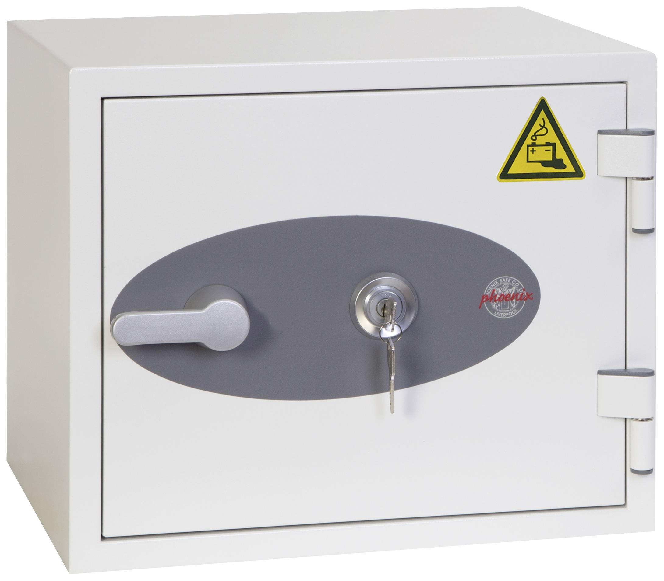 Phoenix BS1281K Battery Titan Batterie-Aufbewahrungstresor feuergeschützt, mit 1 Steckdose, mit ausziehbarer Schublade, mi