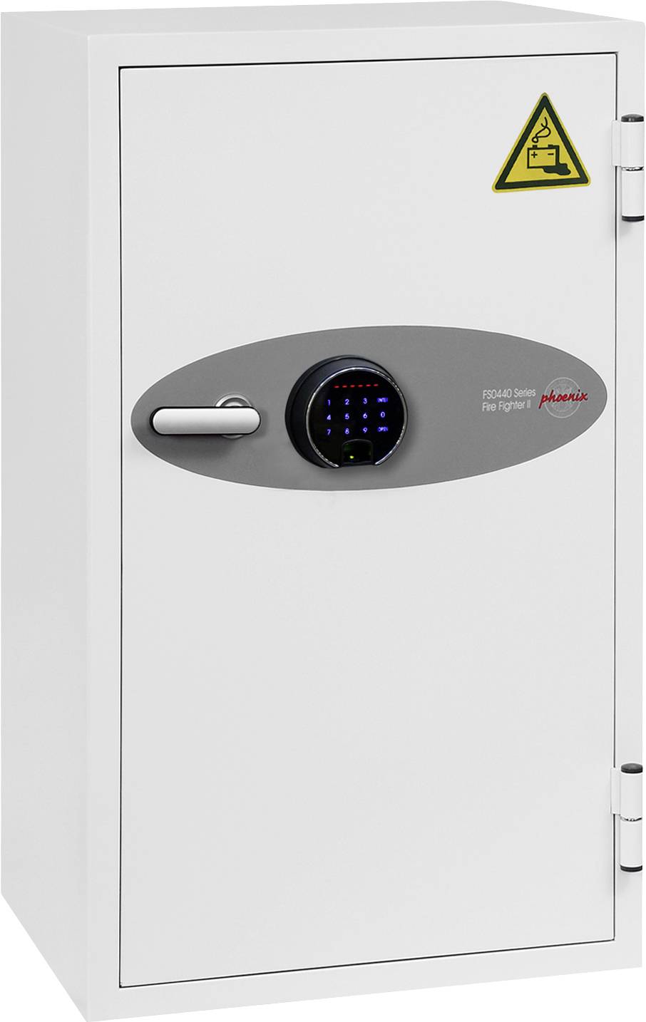 Phoenix BS0442F Battery Fighter Batterie-Aufbewahrungstresor feuergeschützt, mit 2 Steckdosen, mit ausziehbarer Schublade, mit Schlüsselhakenleiste