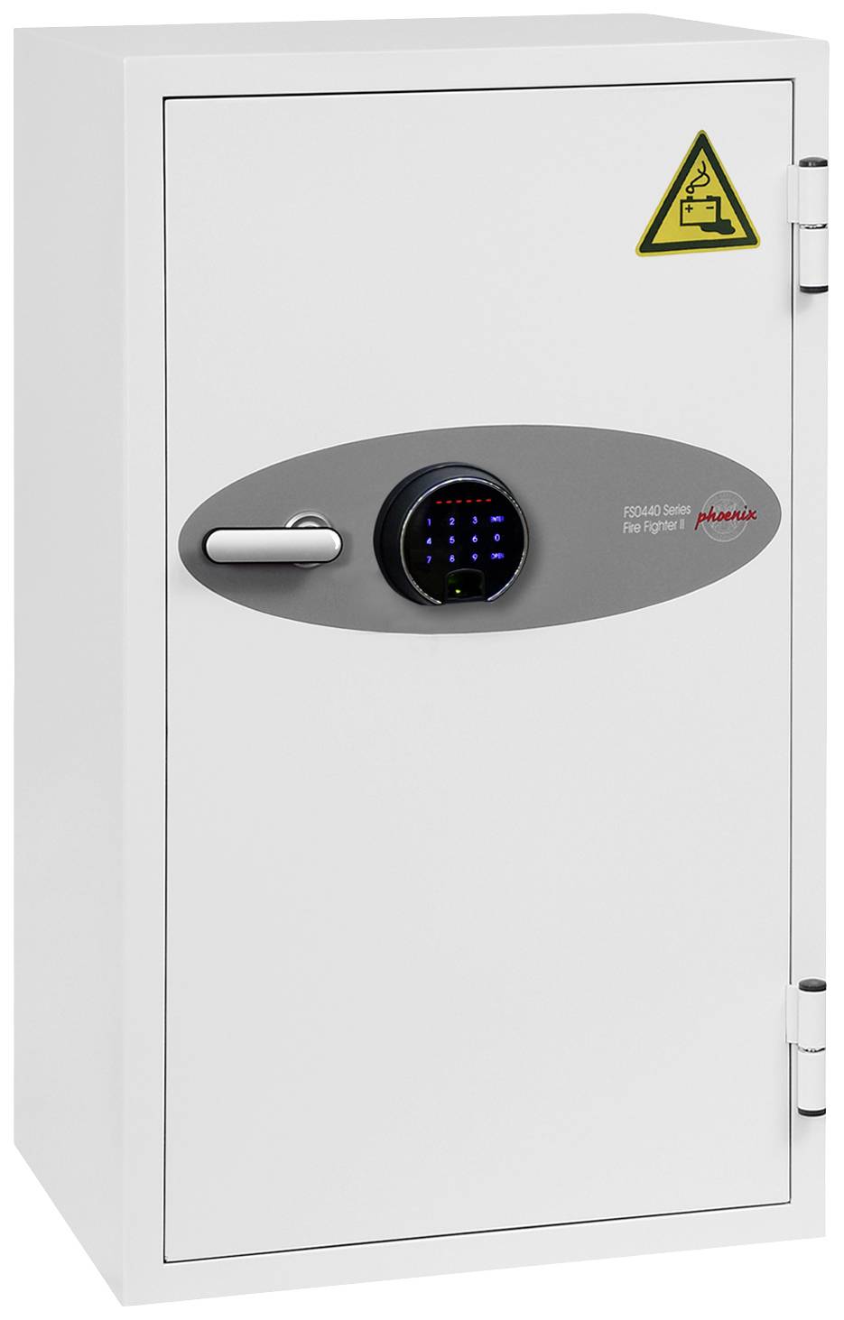 Phoenix BS0444F Battery Fighter Batterie-Aufbewahrungstresor feuergeschützt, mit 4 Steckdosen, mit ausziehbarer Schublade, mit Schlüsselhakenleiste