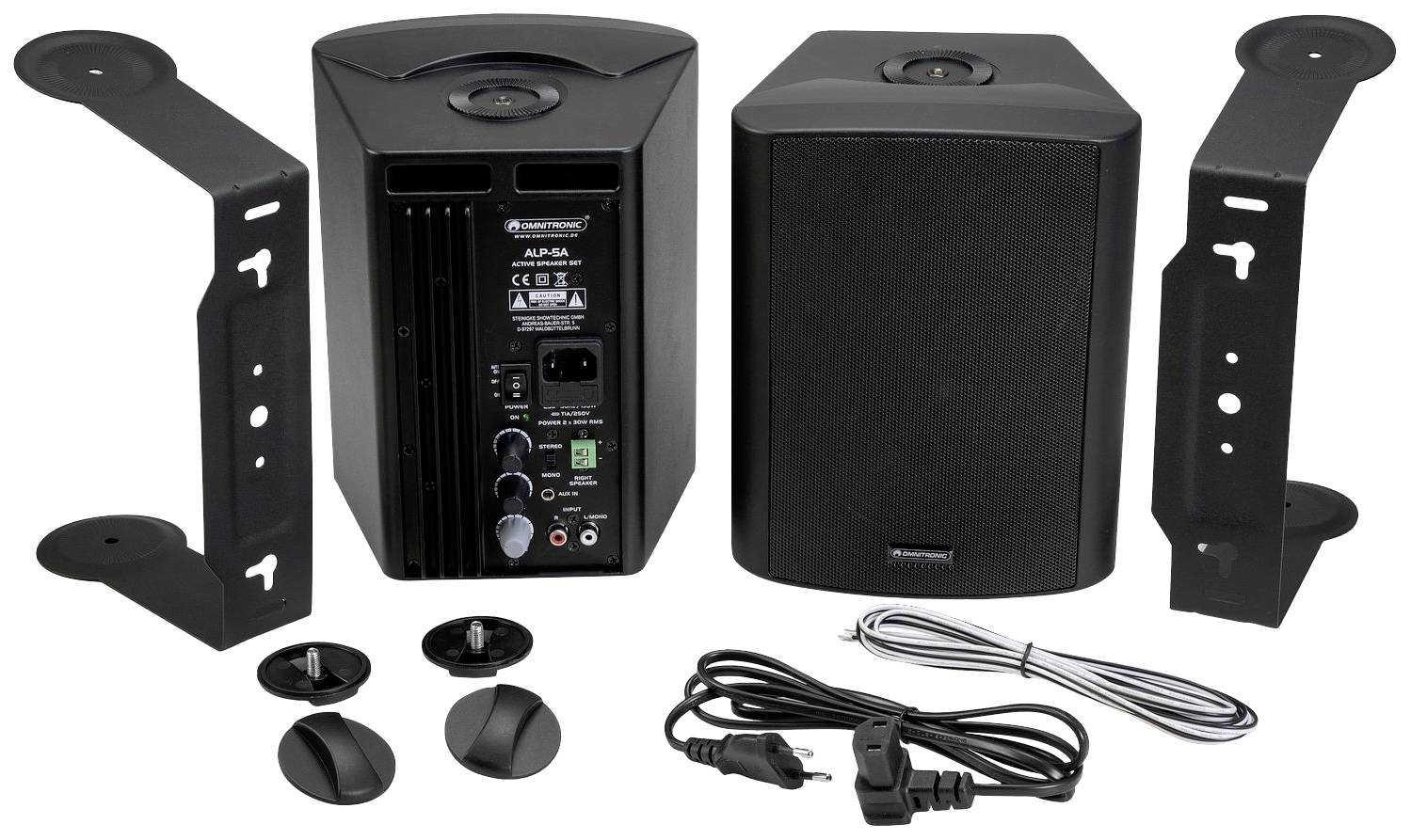 Omnitronic ALP-5A black Aktives PA-Lautsprecher-Set 30W 2St.