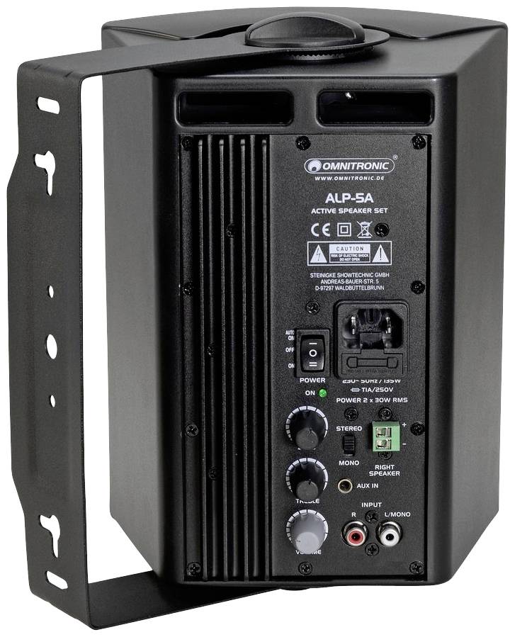 Omnitronic ALP-5A black Aktives PA-Lautsprecher-Set 30W 2St.