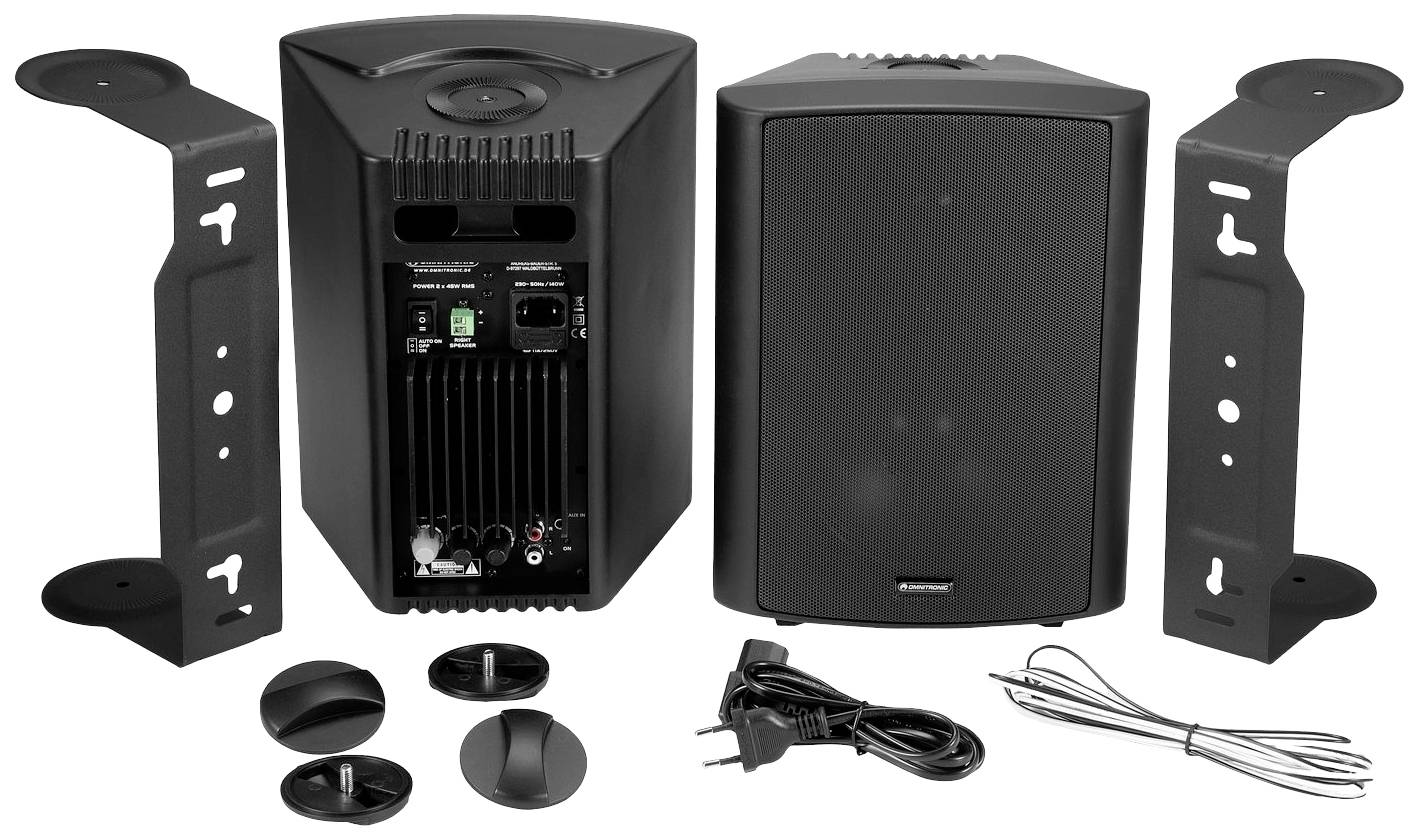 Omnitronic ALP-6A black Aktives PA-Lautsprecher-Set 45W 2St.