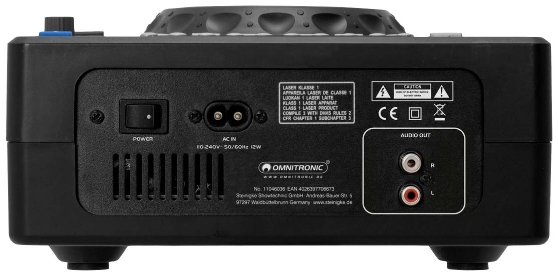 Omnitronic XMT-1400 MK2 DJ Single CD MP3 Player