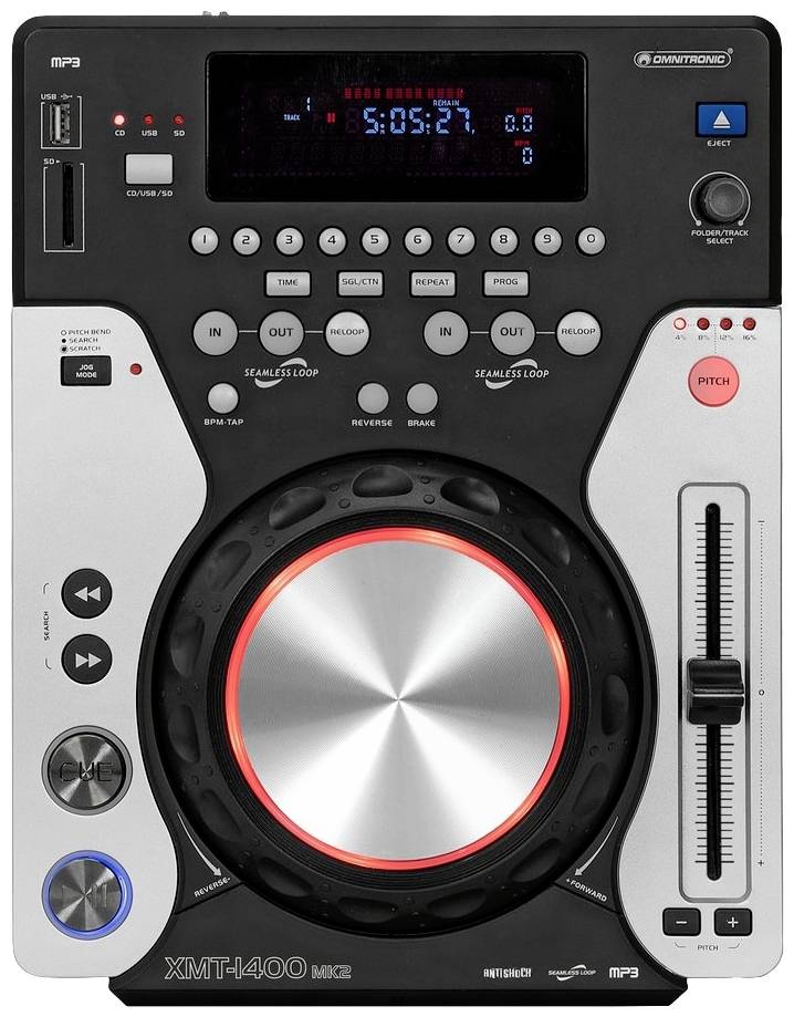 Omnitronic XMT-1400 MK2 DJ Single CD MP3 Player