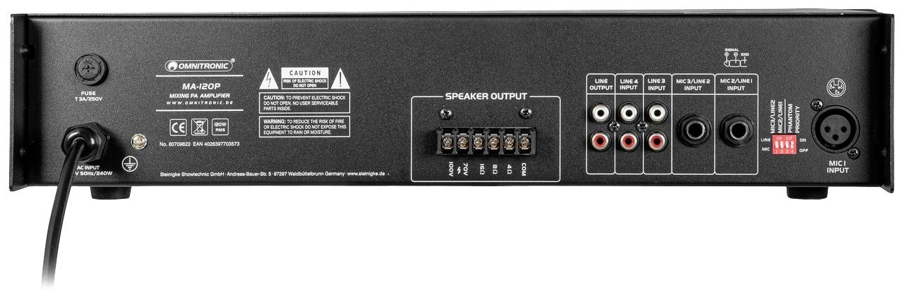 Omnitronic MA-120P ELA-Verstärker 120 W