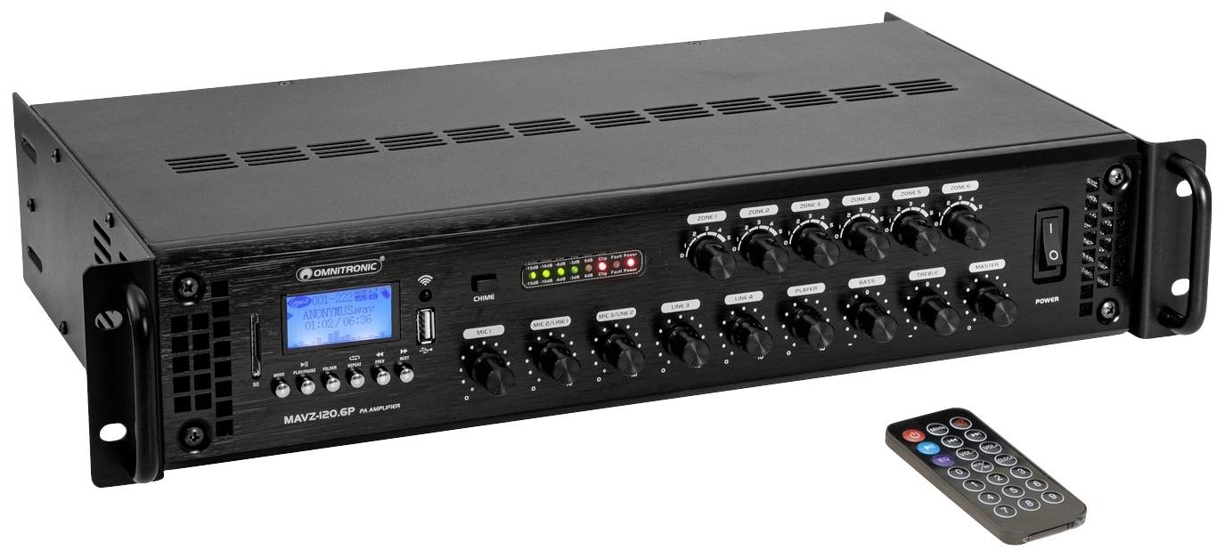 Omnitronic MAVZ-120.6P ELA-Verstärker 120W 6-Zonen