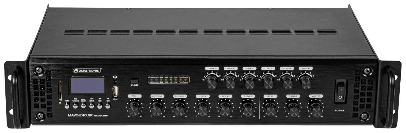 Omnitronic MAVZ-240.6P ELA-Verstärker 240W 6-Zonen